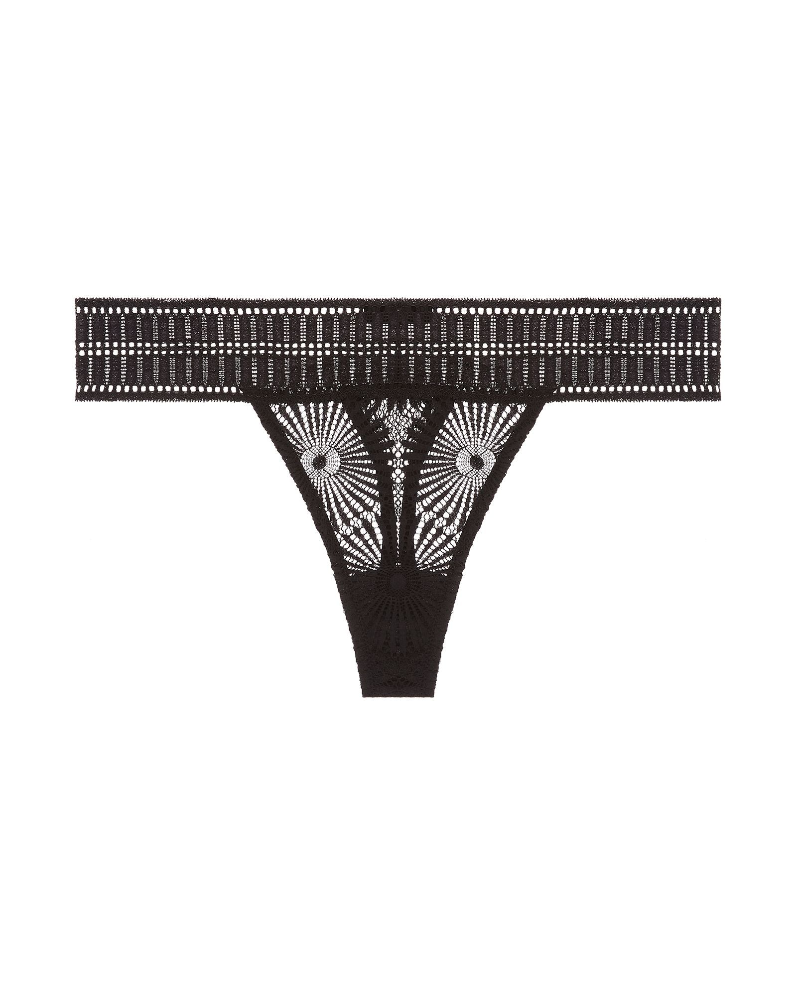 Kiki de Montparnasse Sundial Lace Thong in black
