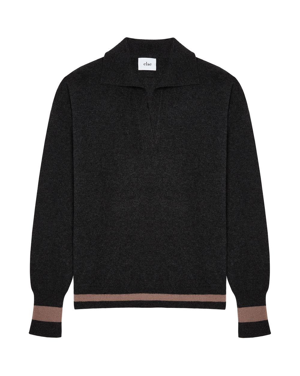 Else Cashmere Open Collar Sweater in gray