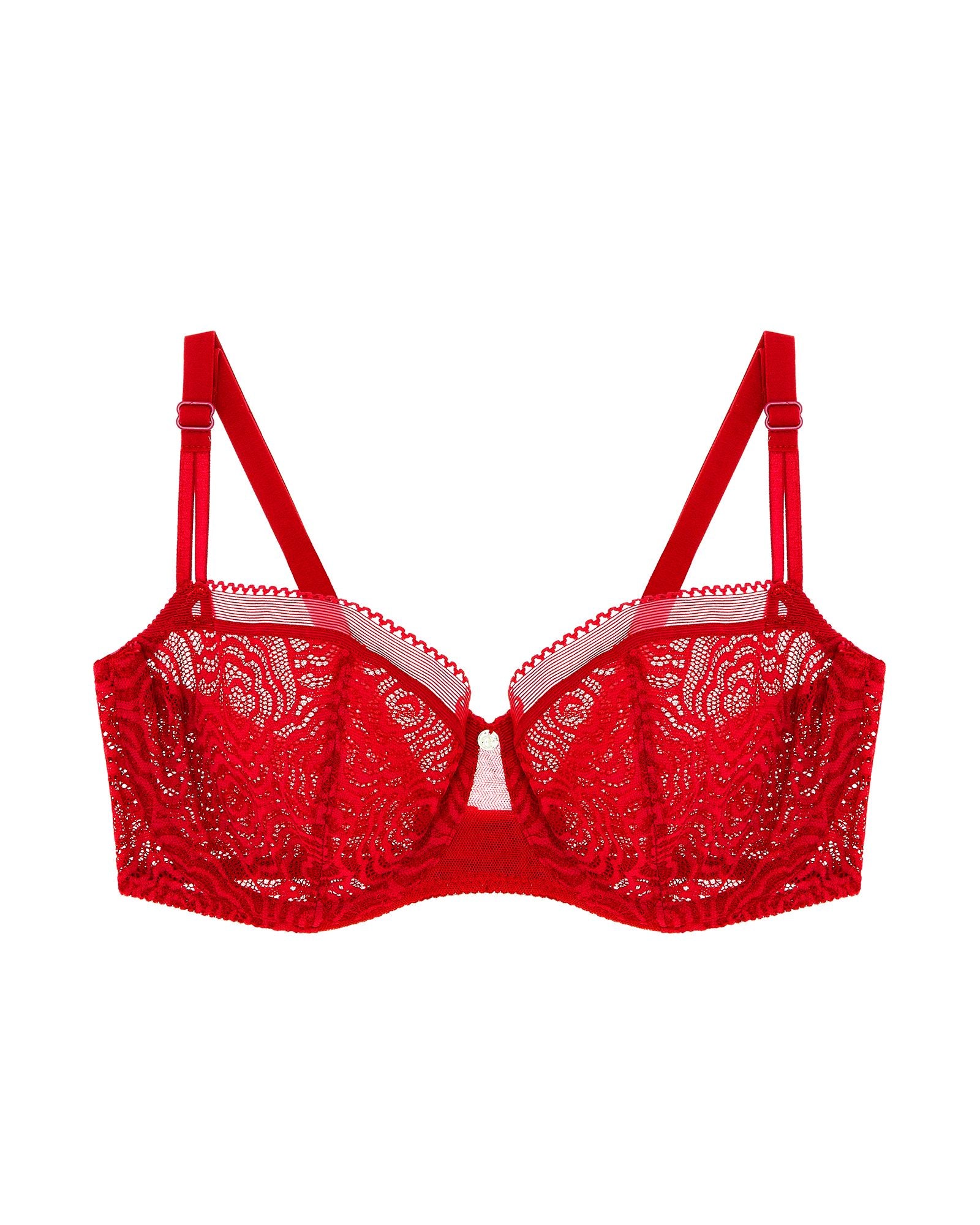 Chantelle C Jolie Lace Unlined Demi Bra in red