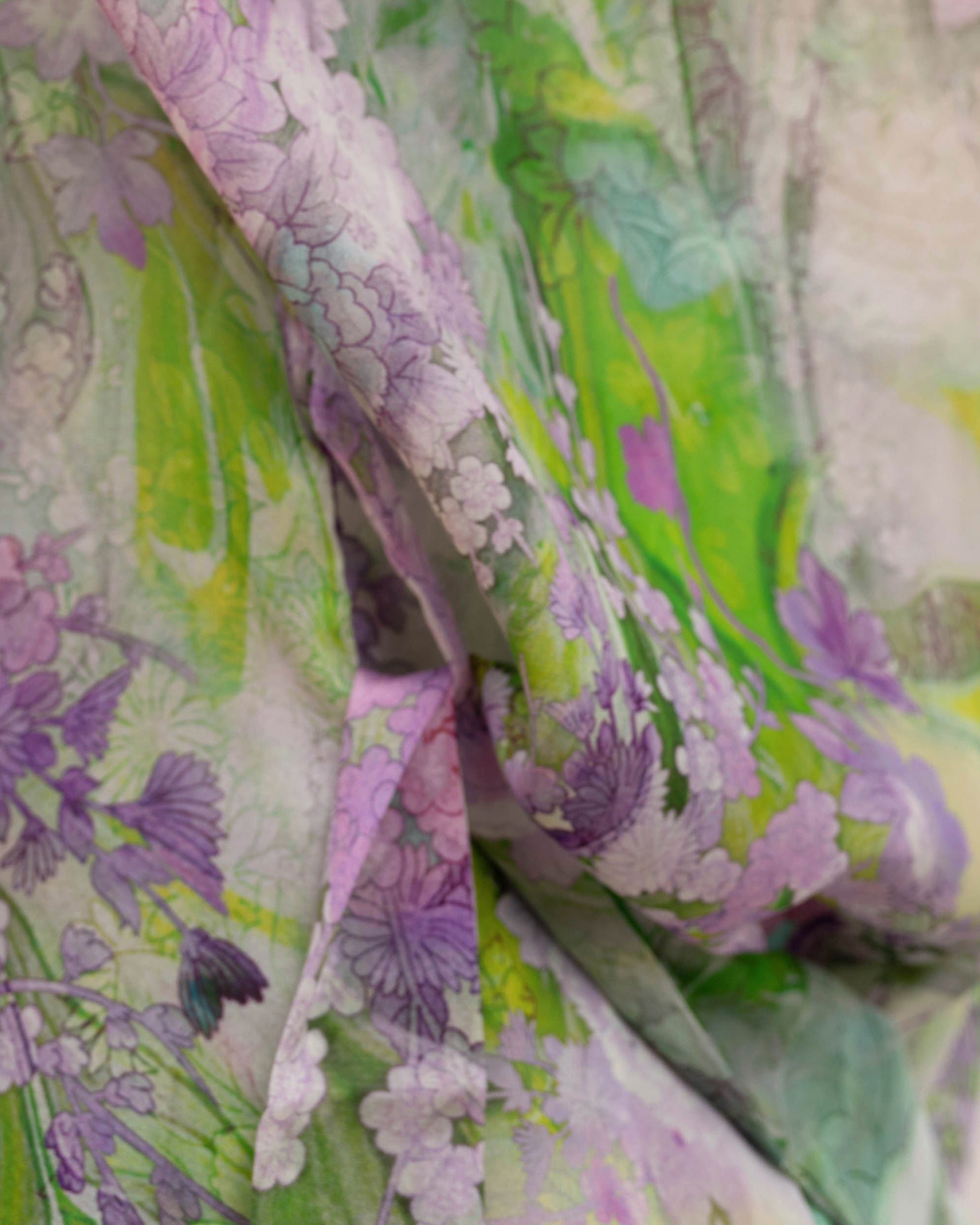Samantha Chang Silk Classic Short Kimono in purple