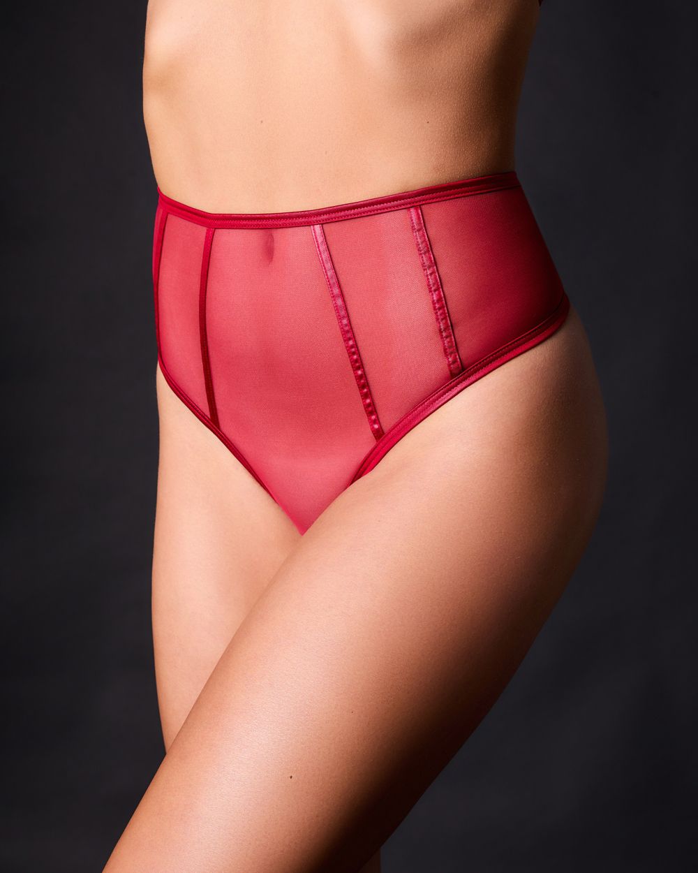Free People Intimately FP Charlize High Waist Brief in red