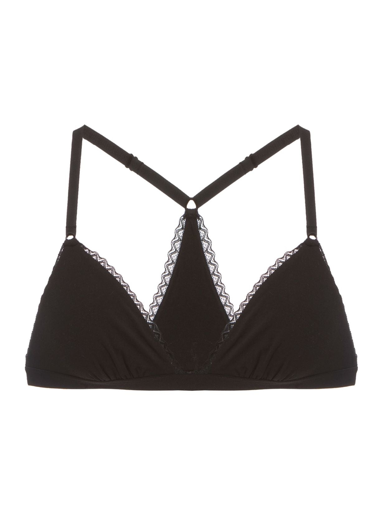 Cosabella Soft Cotton Racerback Bralette in black