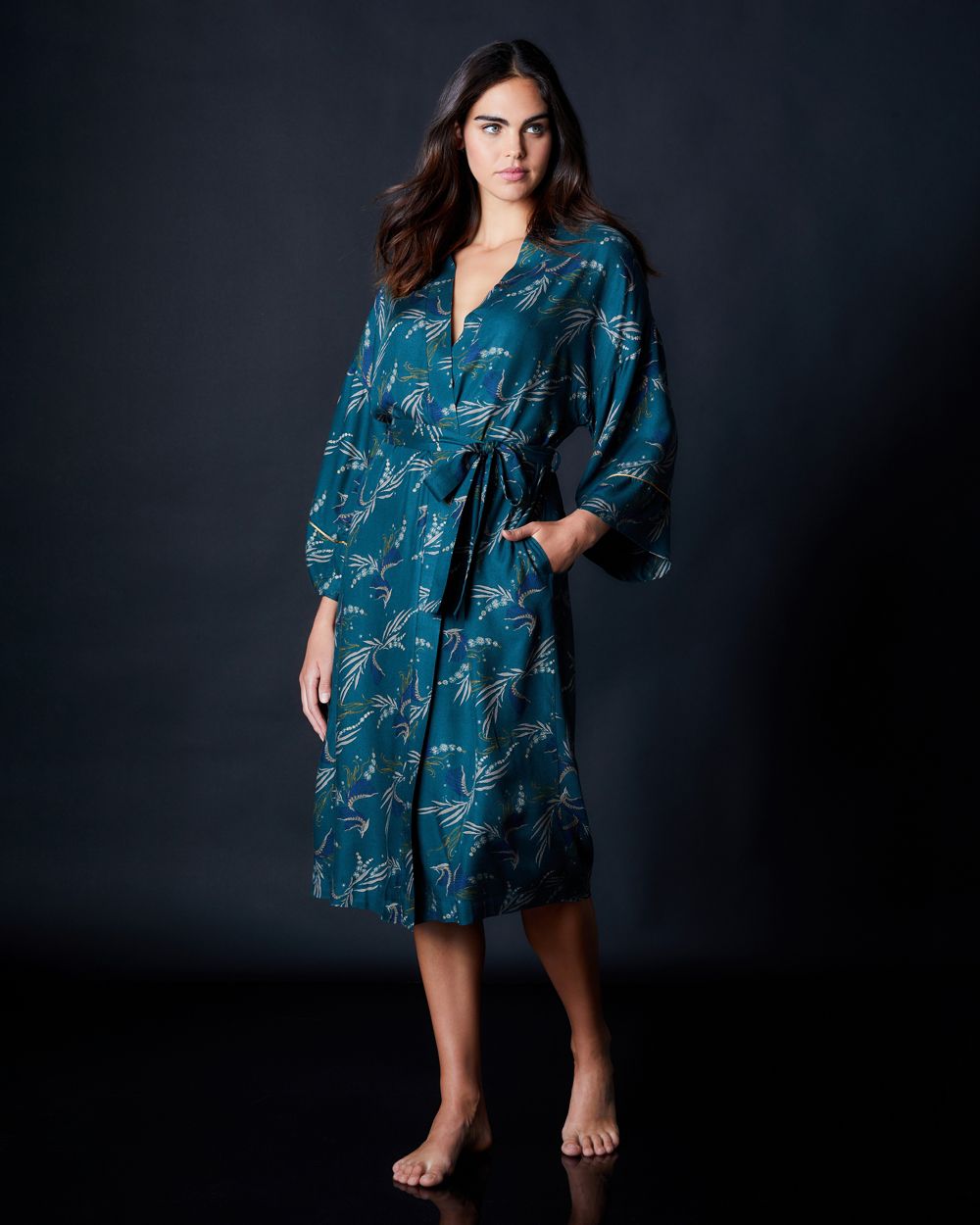 Hanro Celia Robe in green