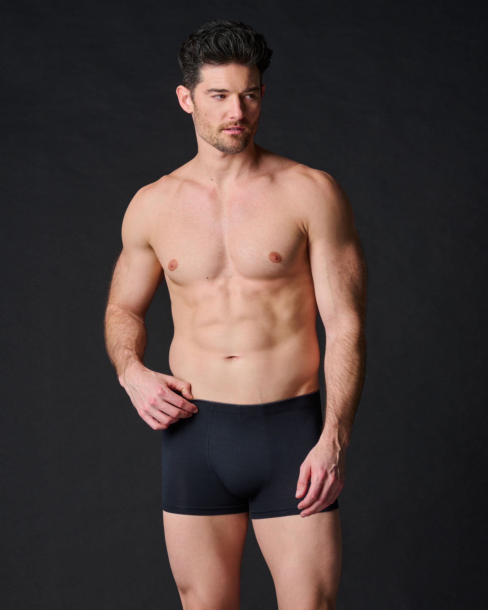 Hanro Cotton Superior Boxer Brief in black