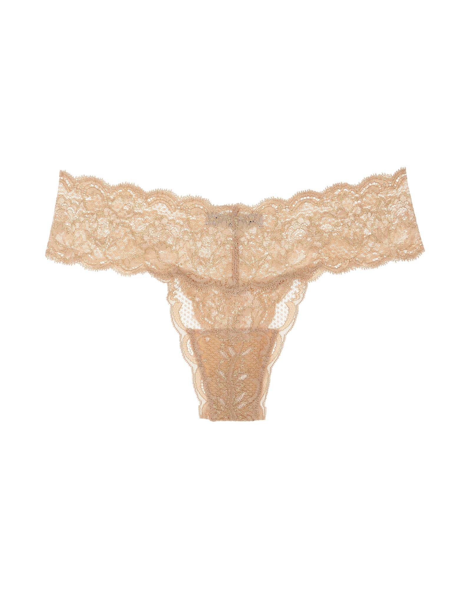 Cosabella Never Say Never Metallics Cutie Low Rise Thong in beige
