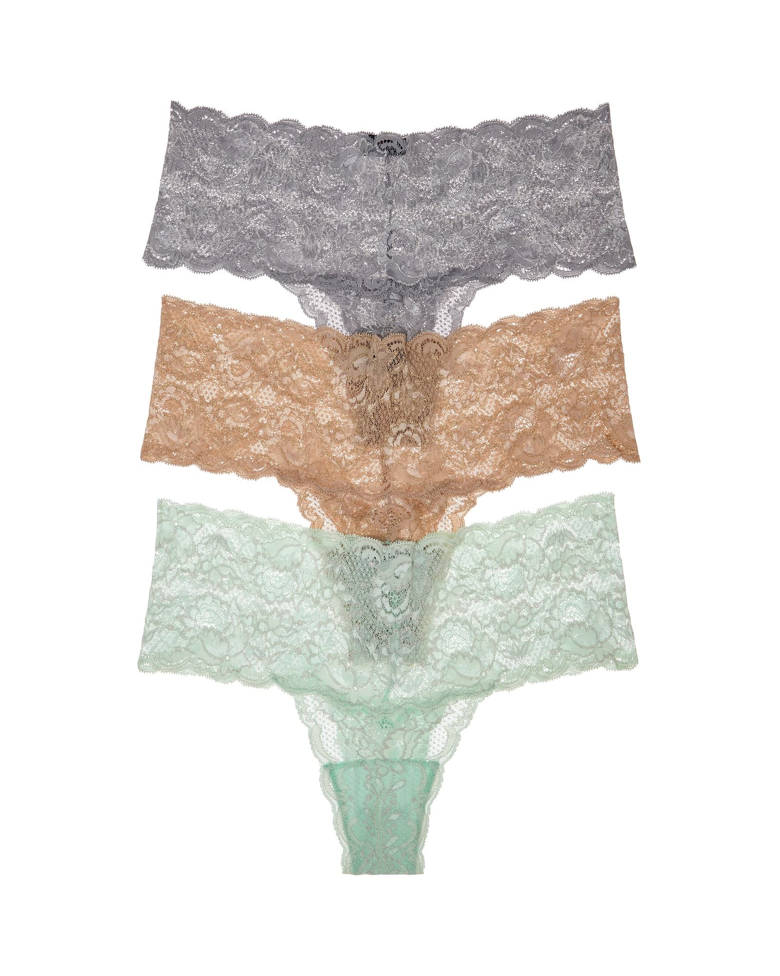 Cosabella Never Say Never Comfie 3 Pack in metallics