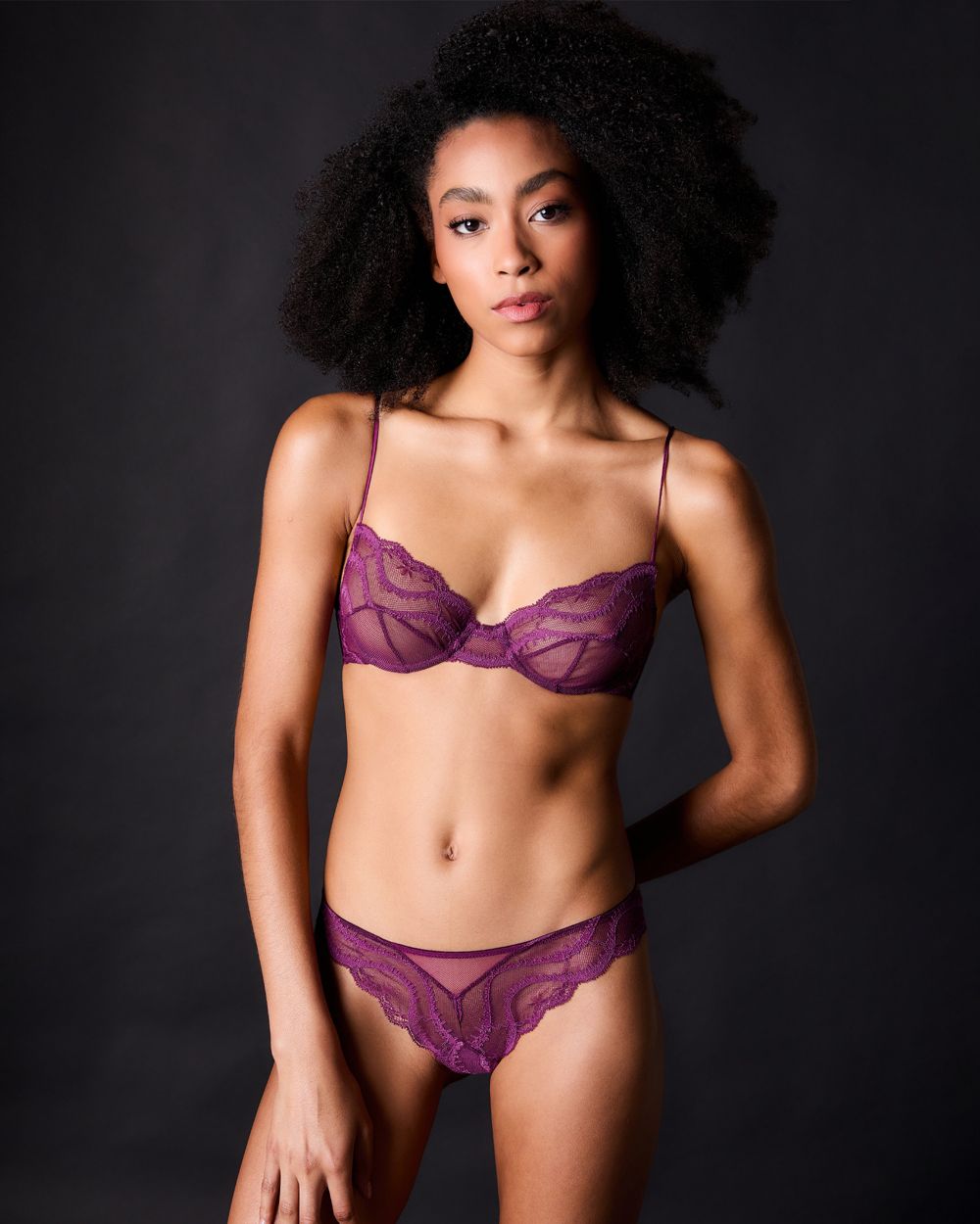 Kiki de Montparnasse Leche Moi Demi Bra in purple