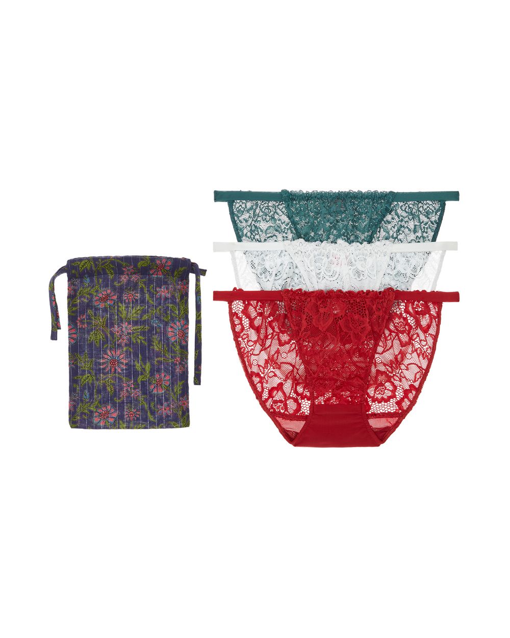 Only Hearts Three's Company Tre Colori String Bikini in green