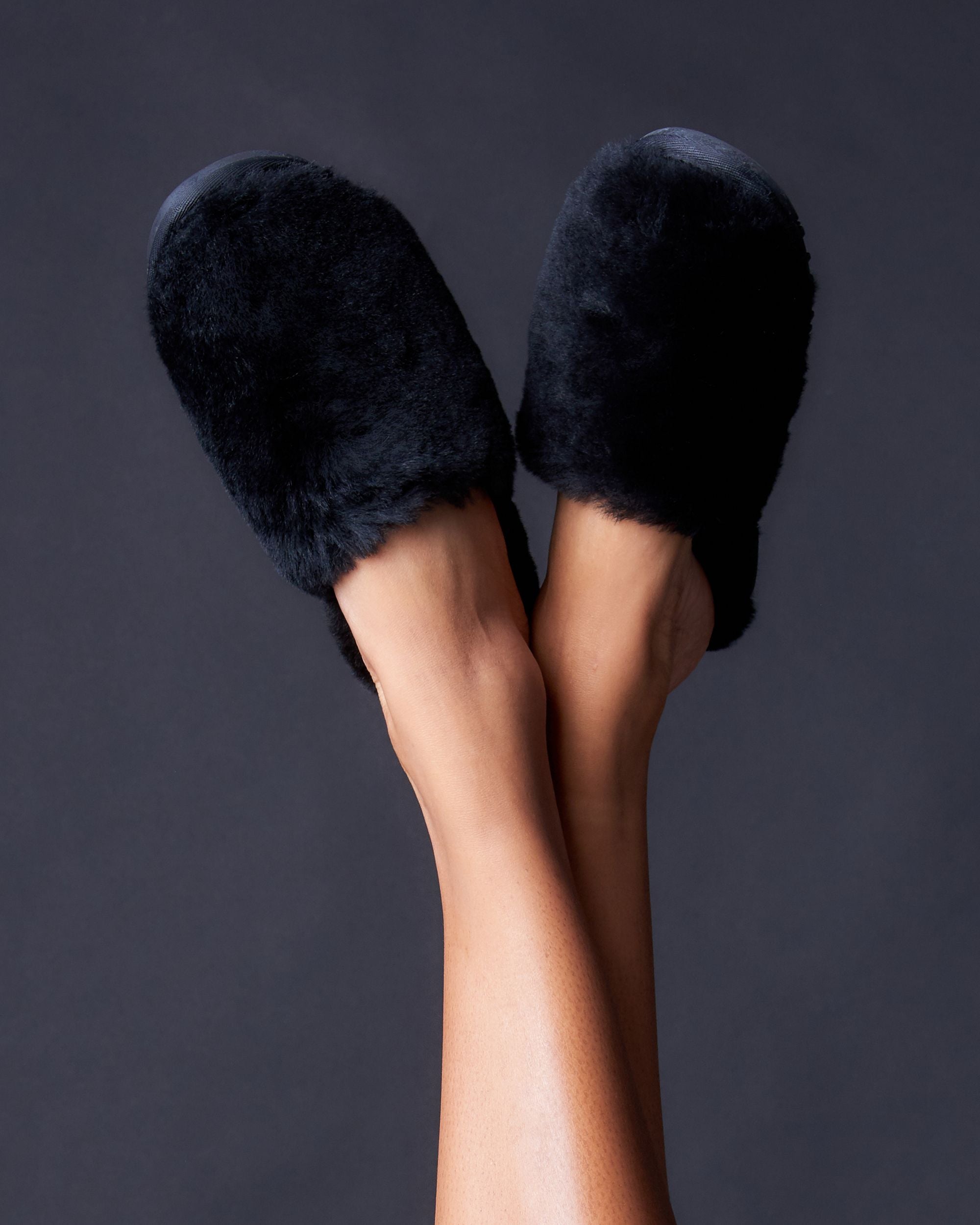 Patricia Green Montana Shearling Slippers in black