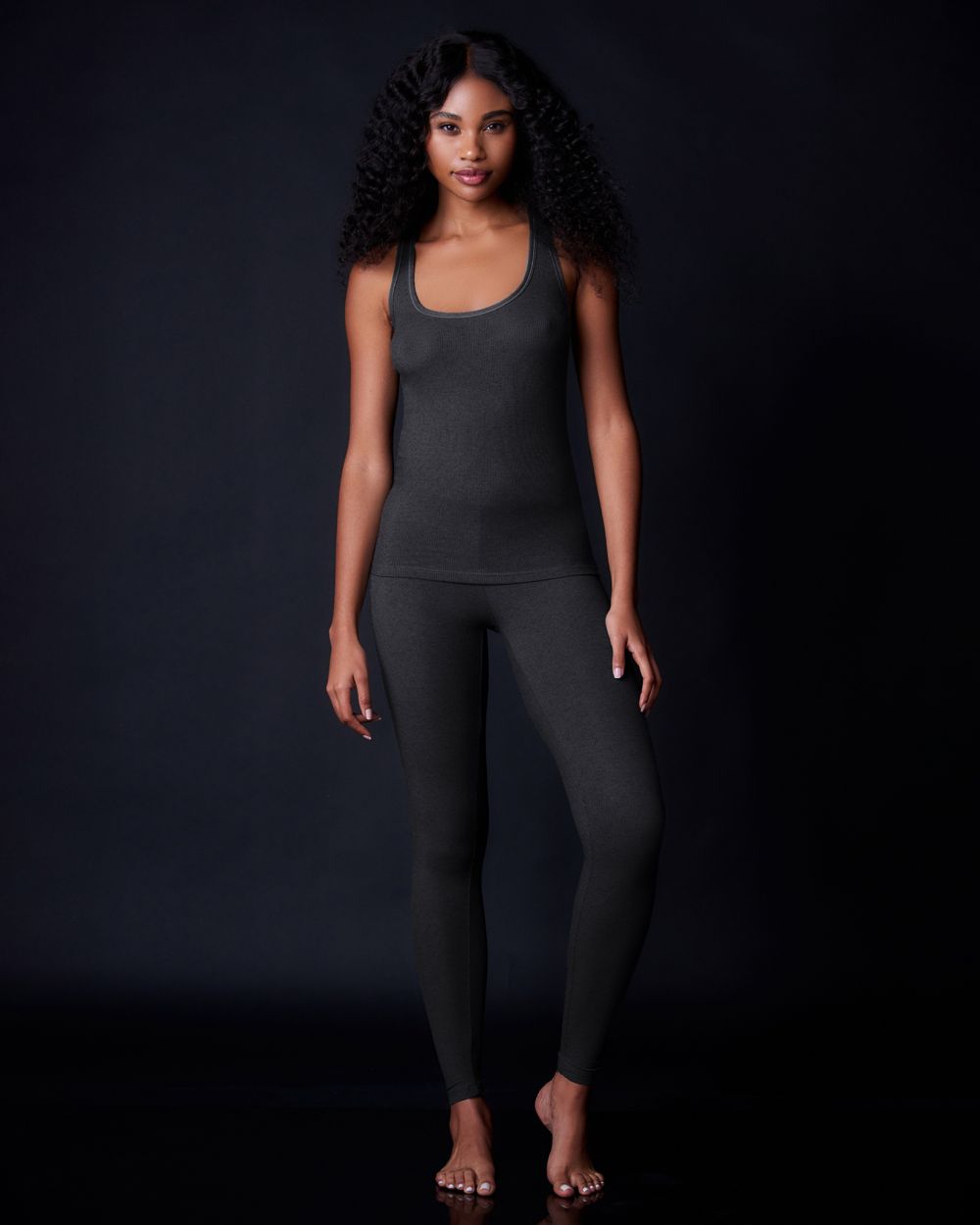 Collezione Privata Fine Rib Legging in gray