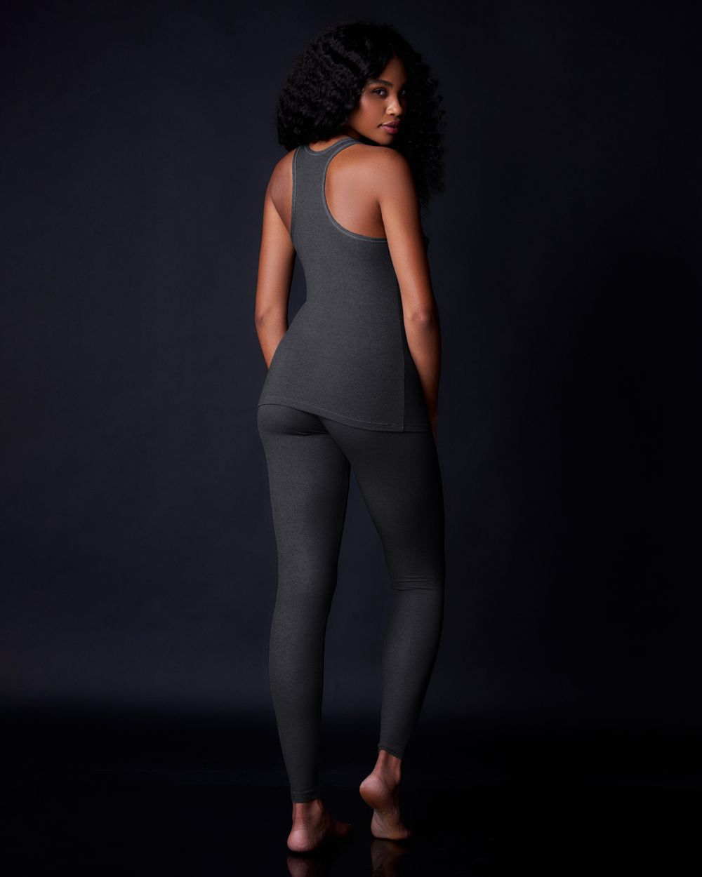 Collezione Privata Fine Rib Legging in gray