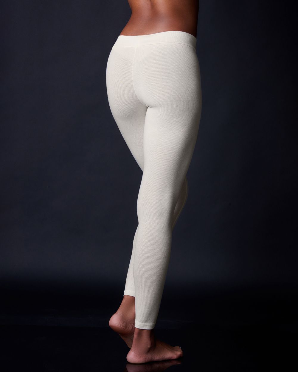 Collezione Privata Fine Rib Legging in white