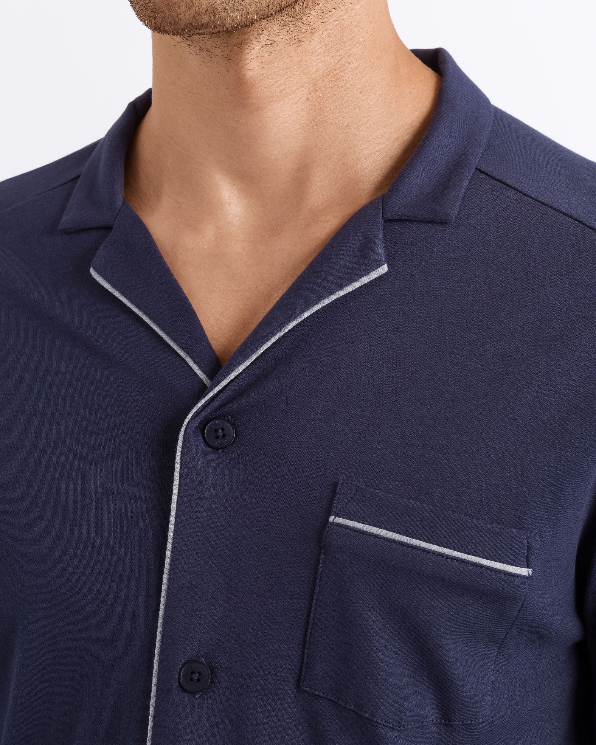 Hanro Night and Day Long Sleeve Men's Pajama in blue