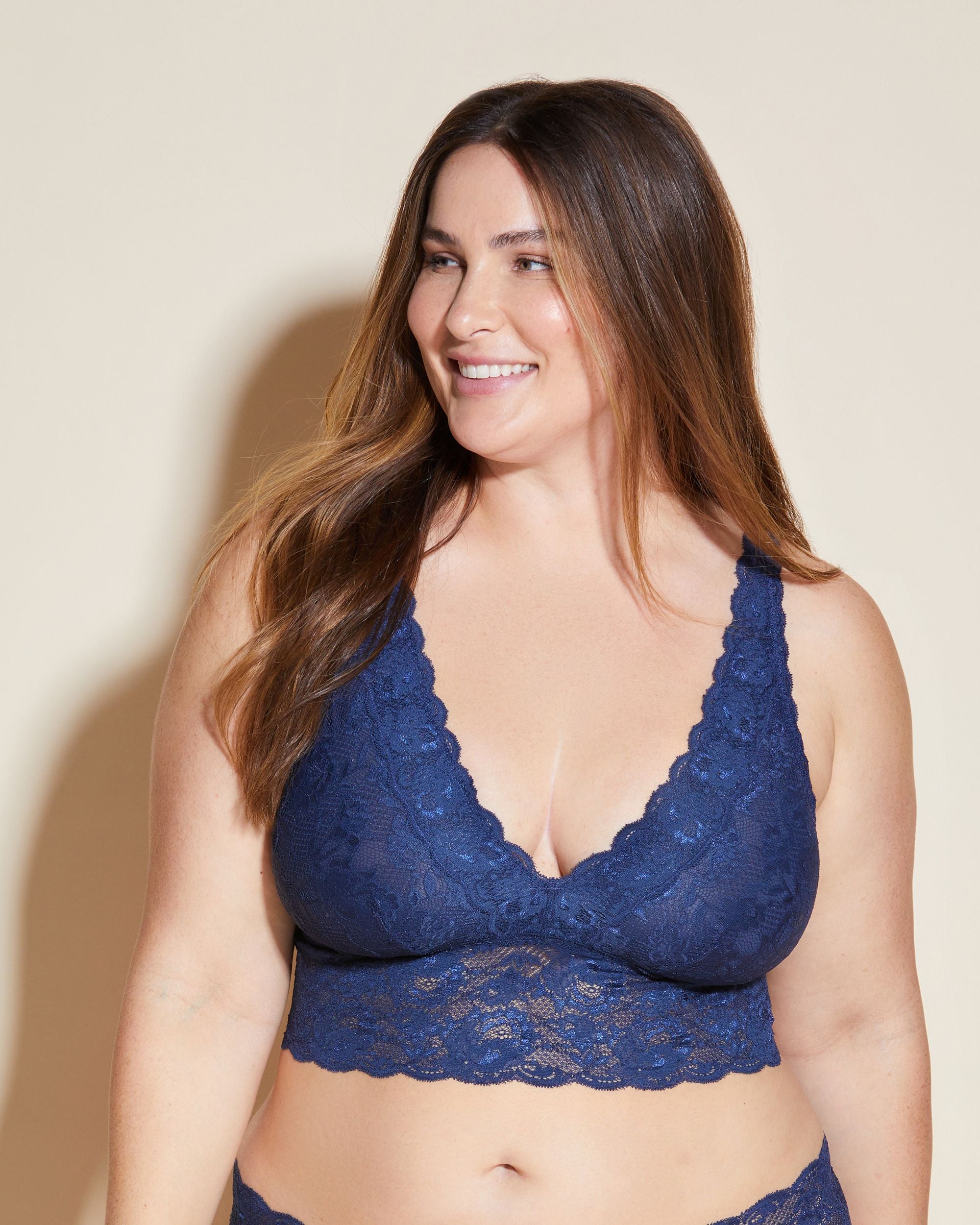 Cosabella Never Say Never Extended Plungie Bralette in blue