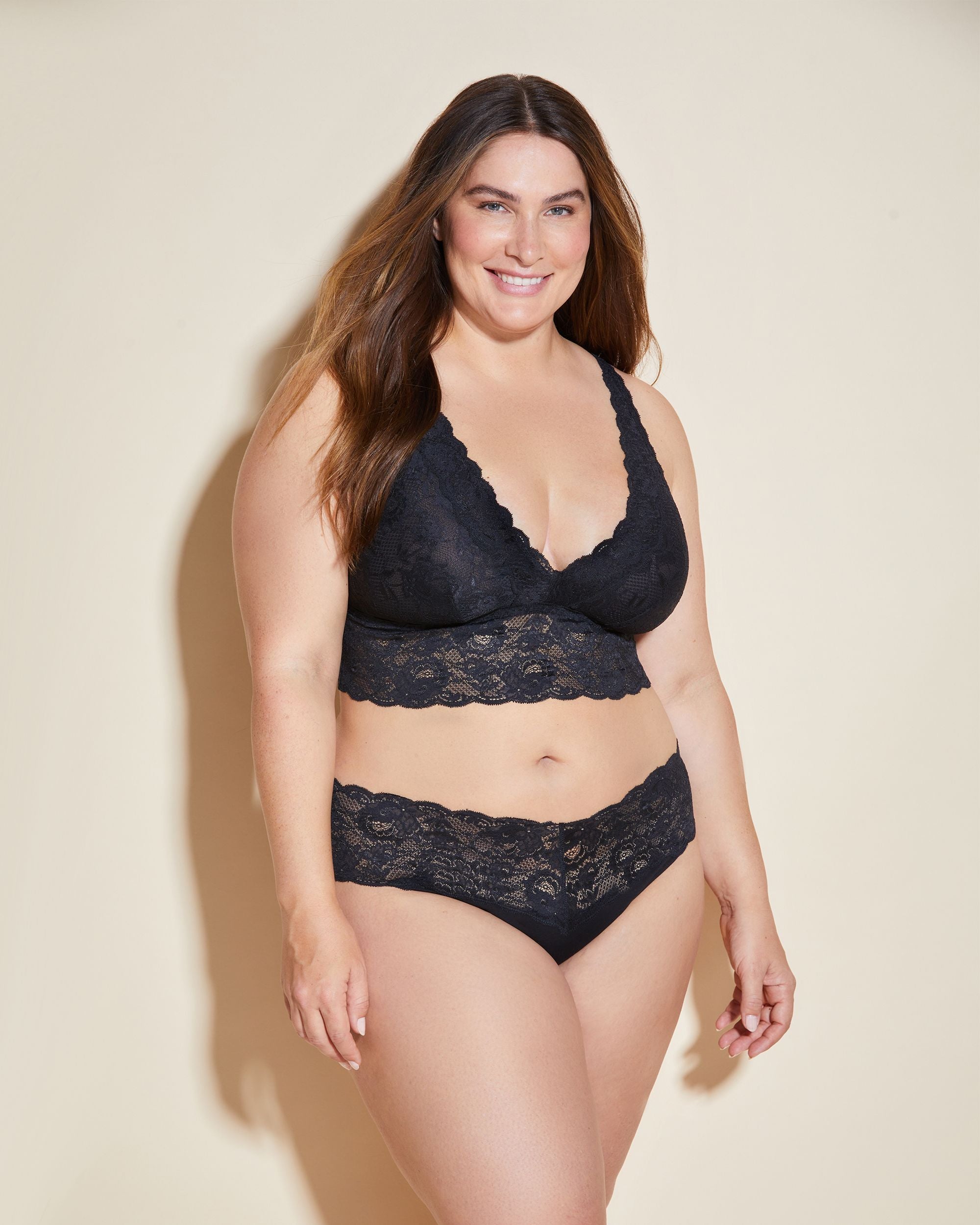 Cosabella Never Say Never Extended Plungie Bralette in black