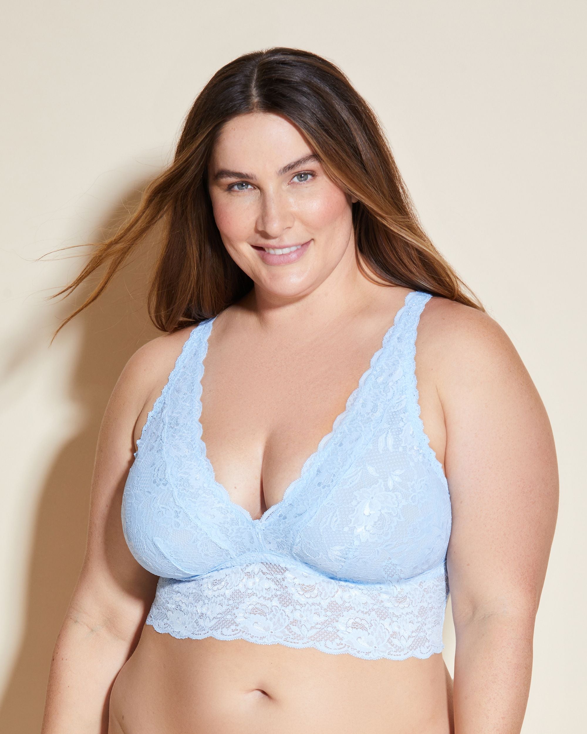 Cosabella Never Say Never Extended Plungie Bralette in blue