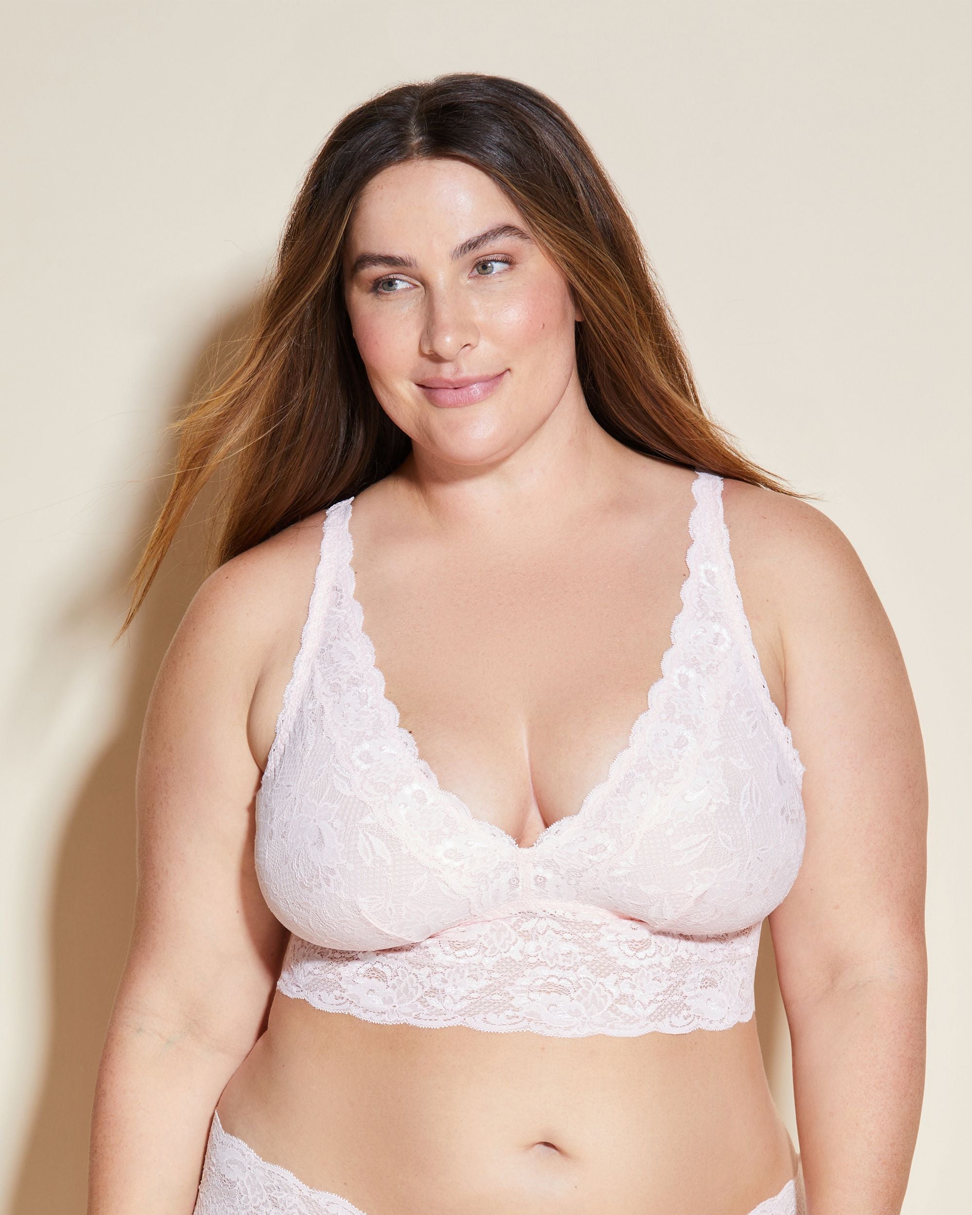 Cosabella Never Say Never Extended Plungie Bralette in pink
