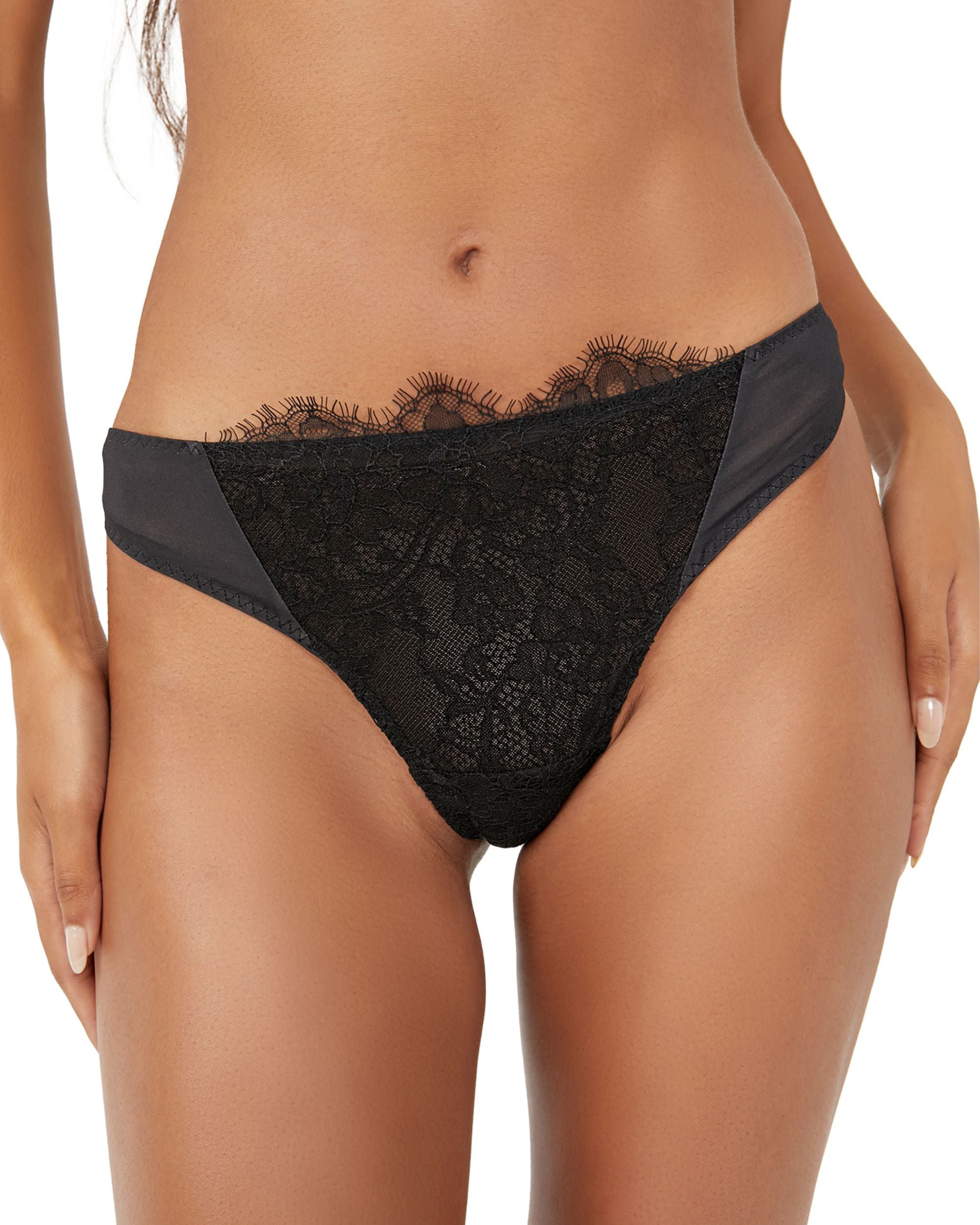 Free People Intimately FP Allure Thong in black