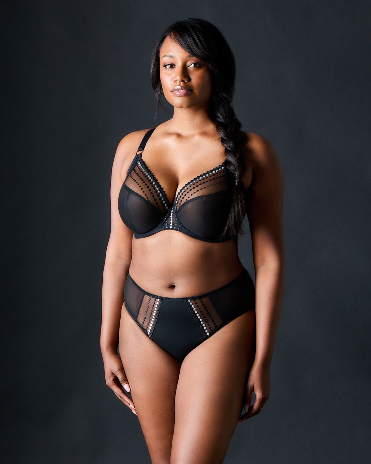 Elomi Matilda Underwire Plunge Bra in black