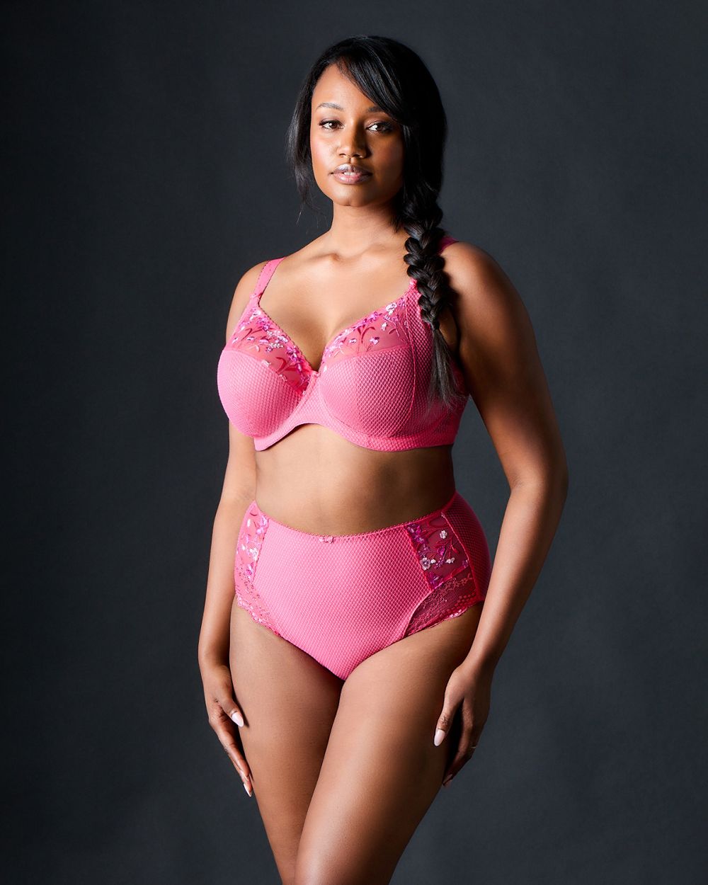 Elomi Charley Underwire Plunge Bra in pink