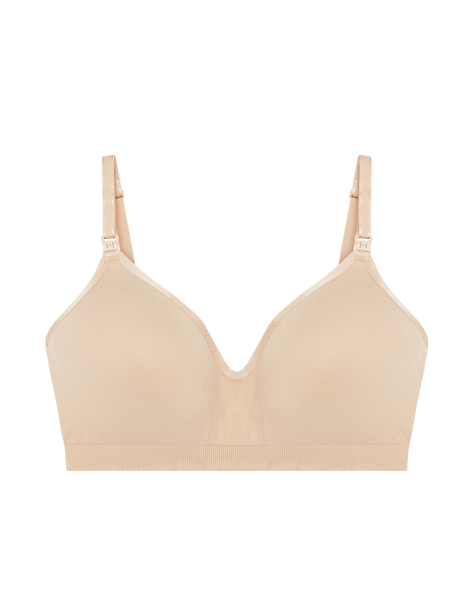 Pea In the Pod Seamless Convertible Plunge Nursing Bra in beige