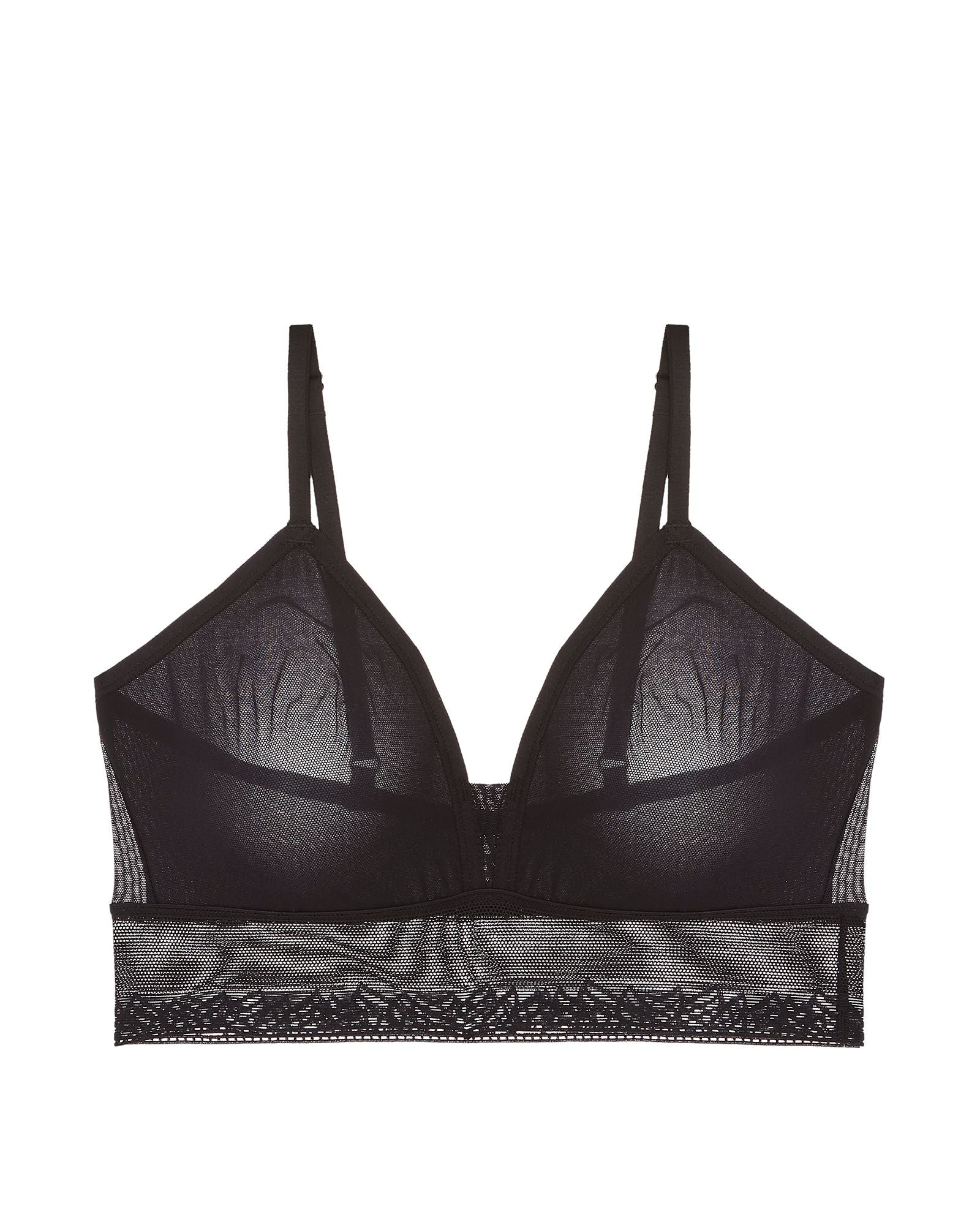 OnGossamer Next to Nothing Micro Triangle Bralette in black