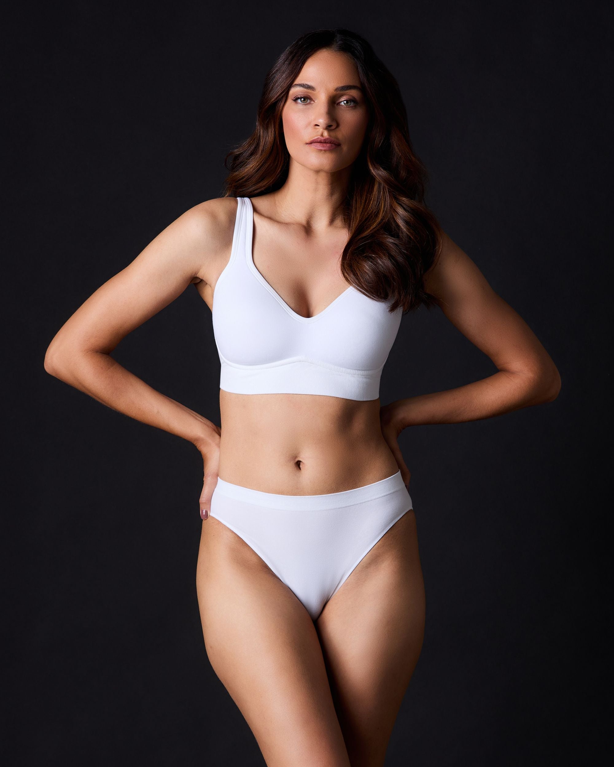 OnGossamer Cabana Cotton Seamless Built Up Wire Free Bra in white