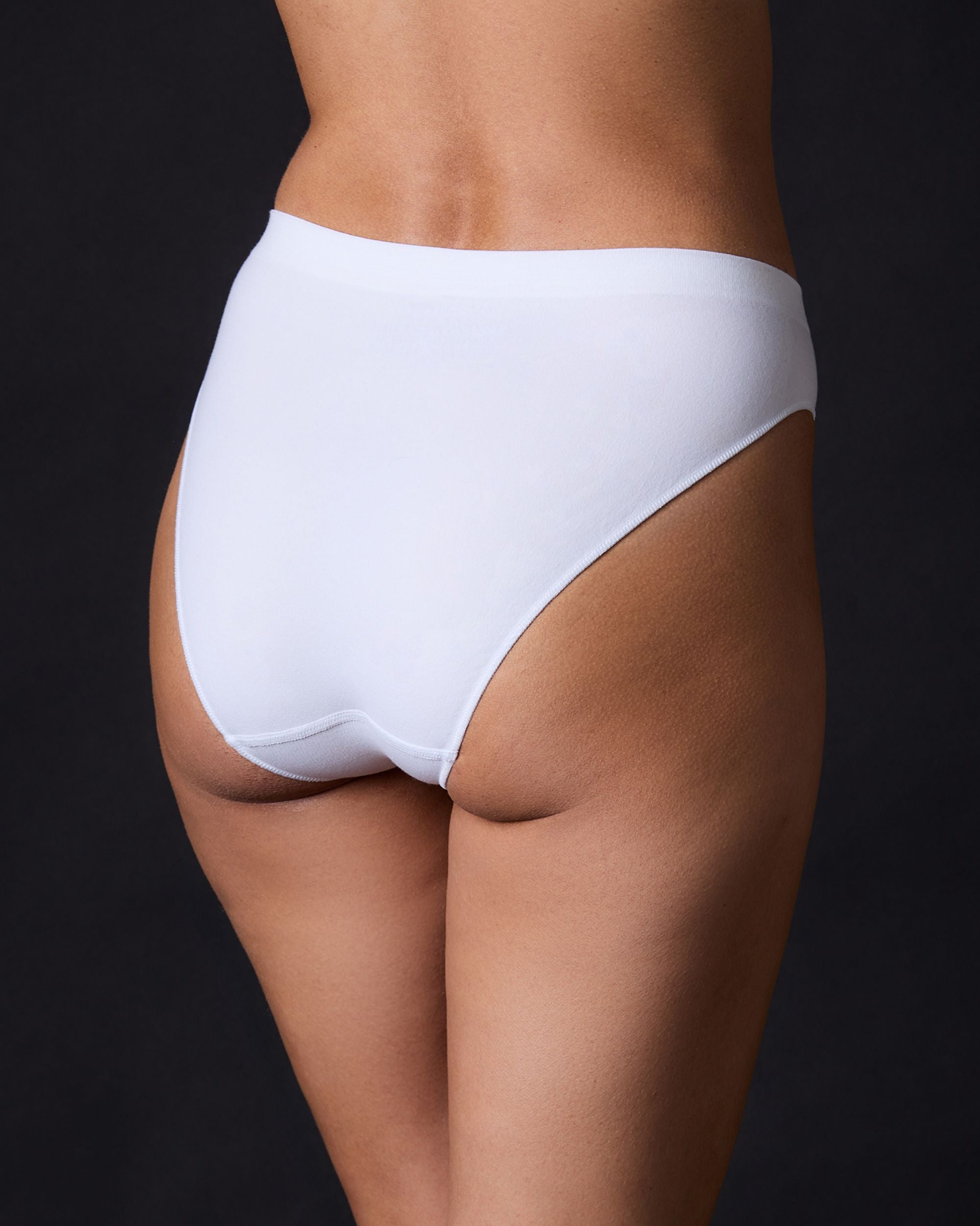 OnGossamer Cabana Cotton Seamless Hi-Cut Brief in white