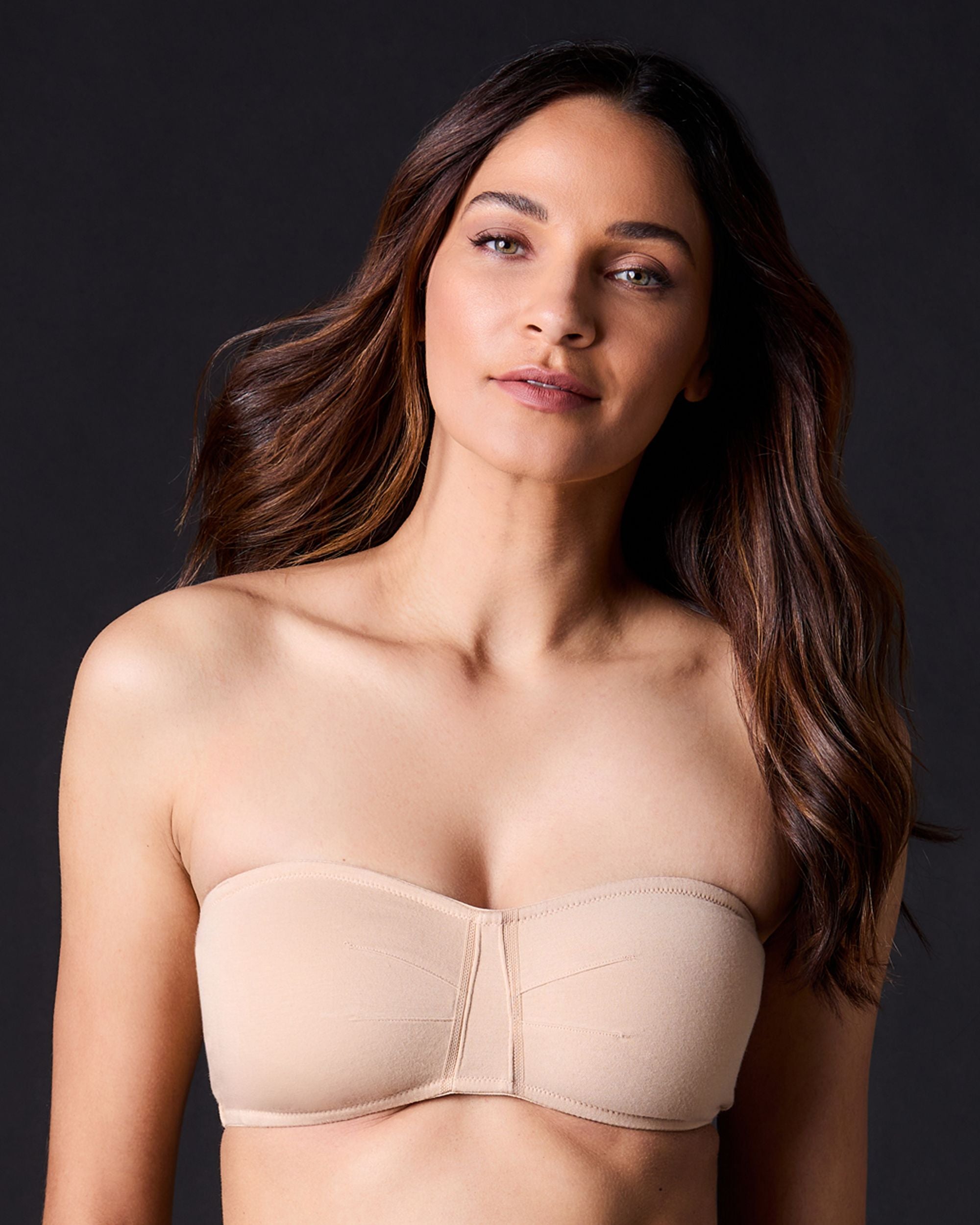 OnGossamer Cabana Cotton Bandeau Bralette in beige