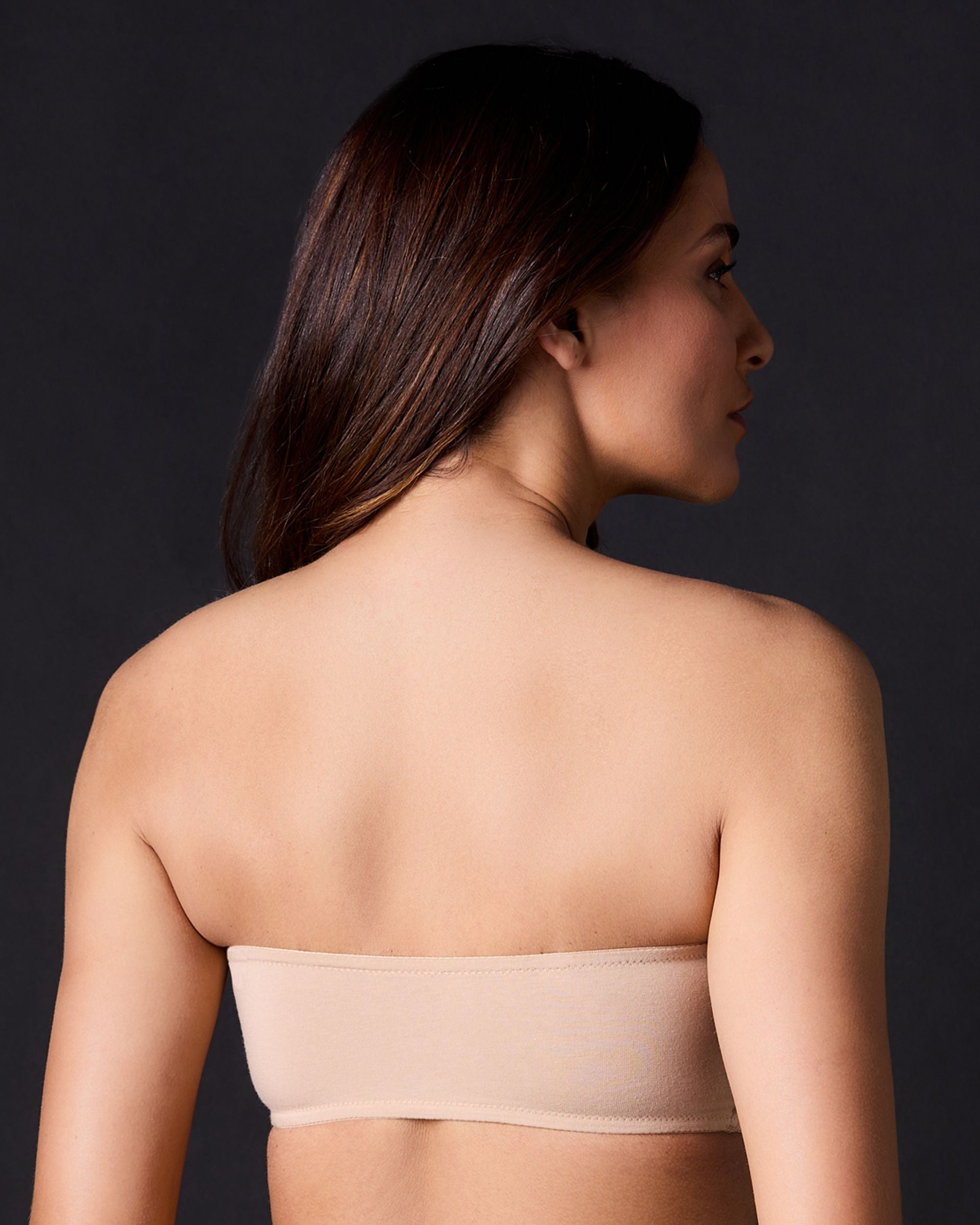 OnGossamer Cabana Cotton Bandeau Bralette in beige