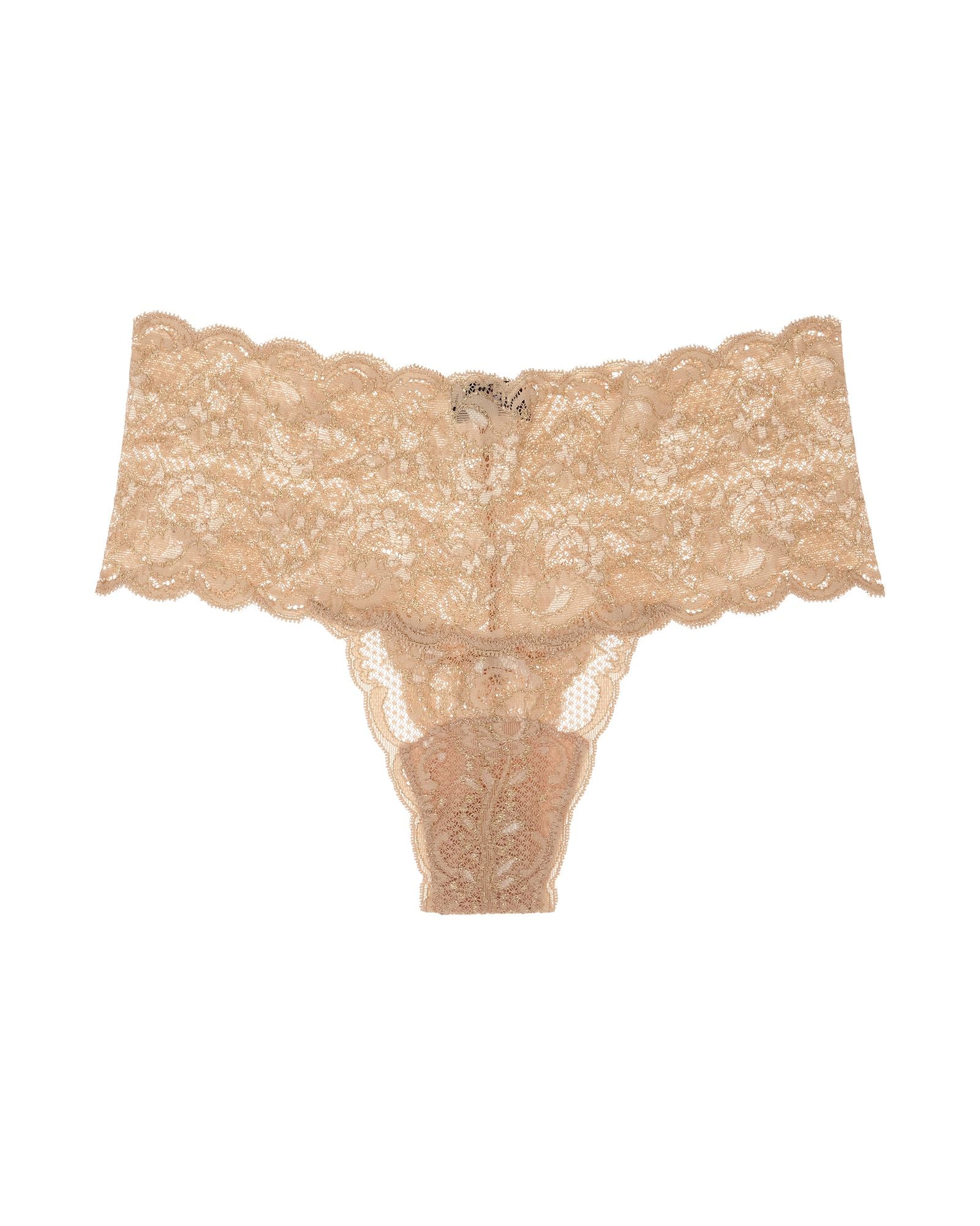 Cosabella Never Say Never Metallics Comfie Thong in beige