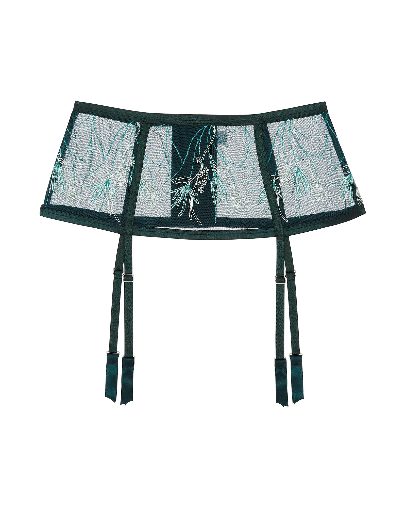 Cosabella Kalahari Garter Belt in green