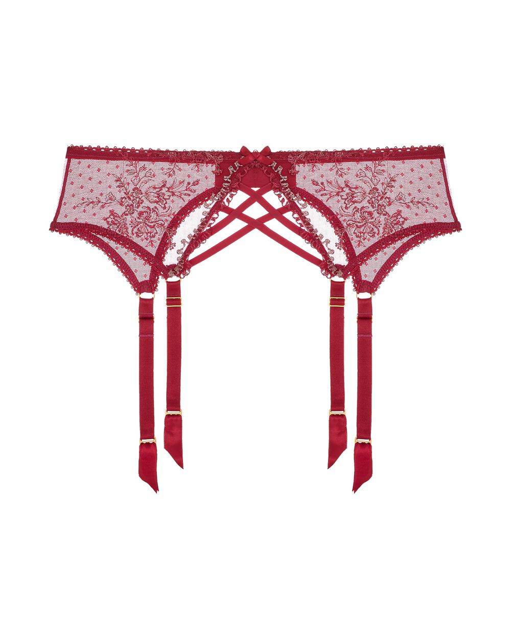Aubade Tresor Infini Suspender in red