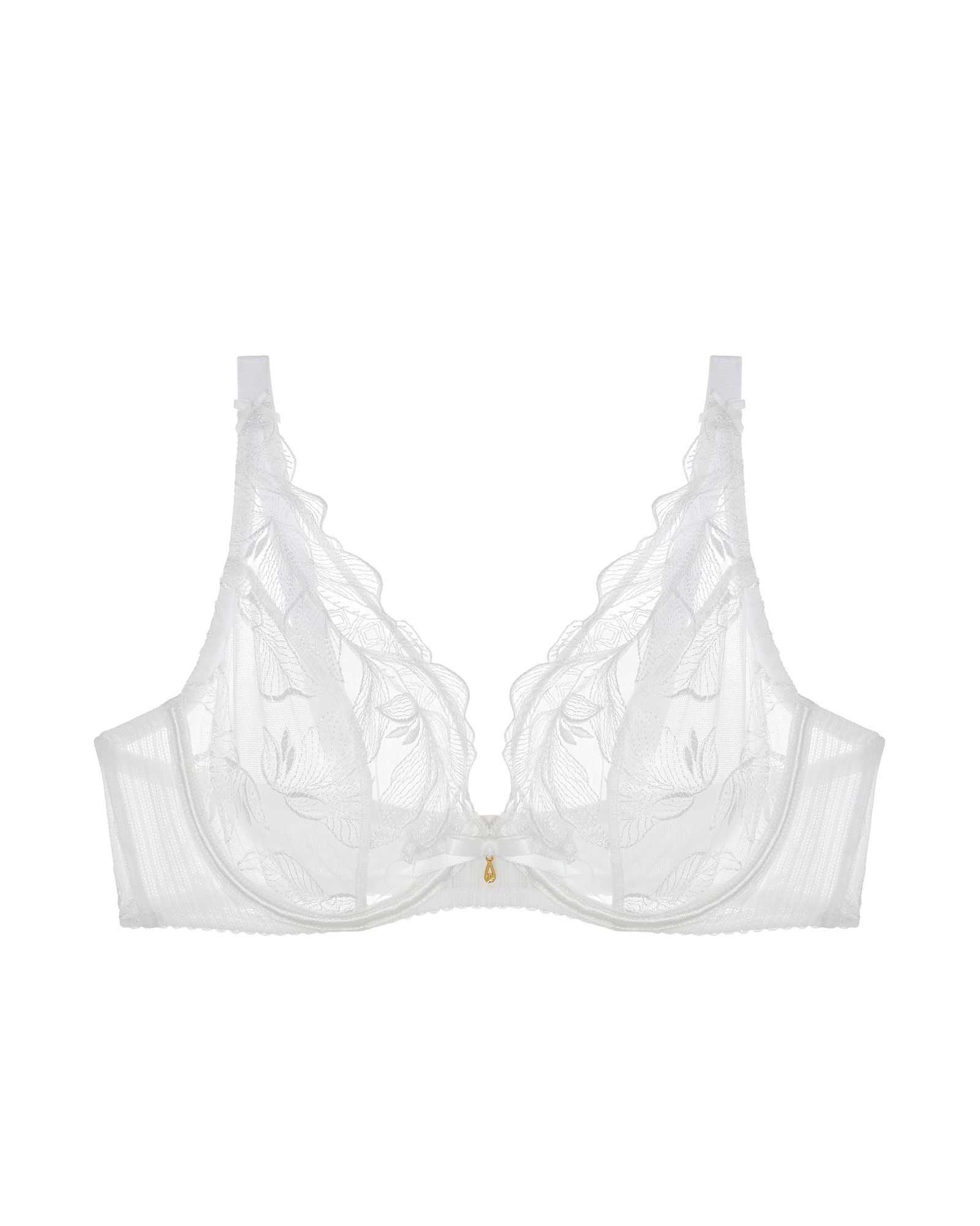 Aubade Fleur de Tattoo Triangle Plunge Bra in white