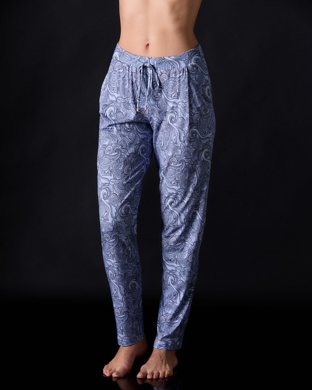 Hanro Jersey Print Jersey Pant in blue