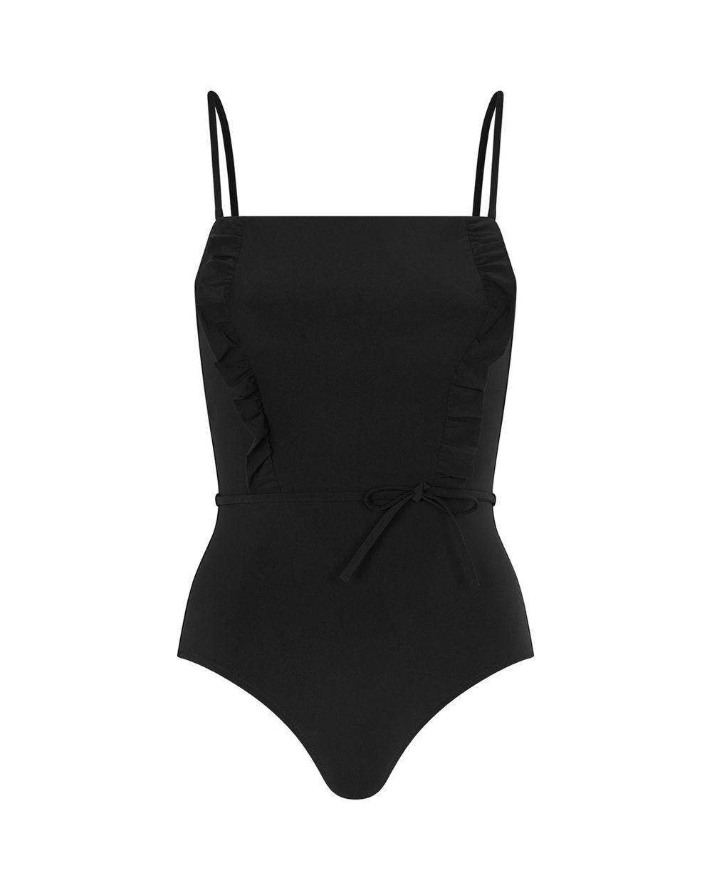 Simone Perele Ruffle One Piece Swimsuit in black