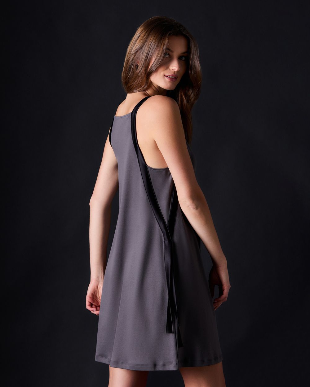 Hanro Thea Tank Gown in gray