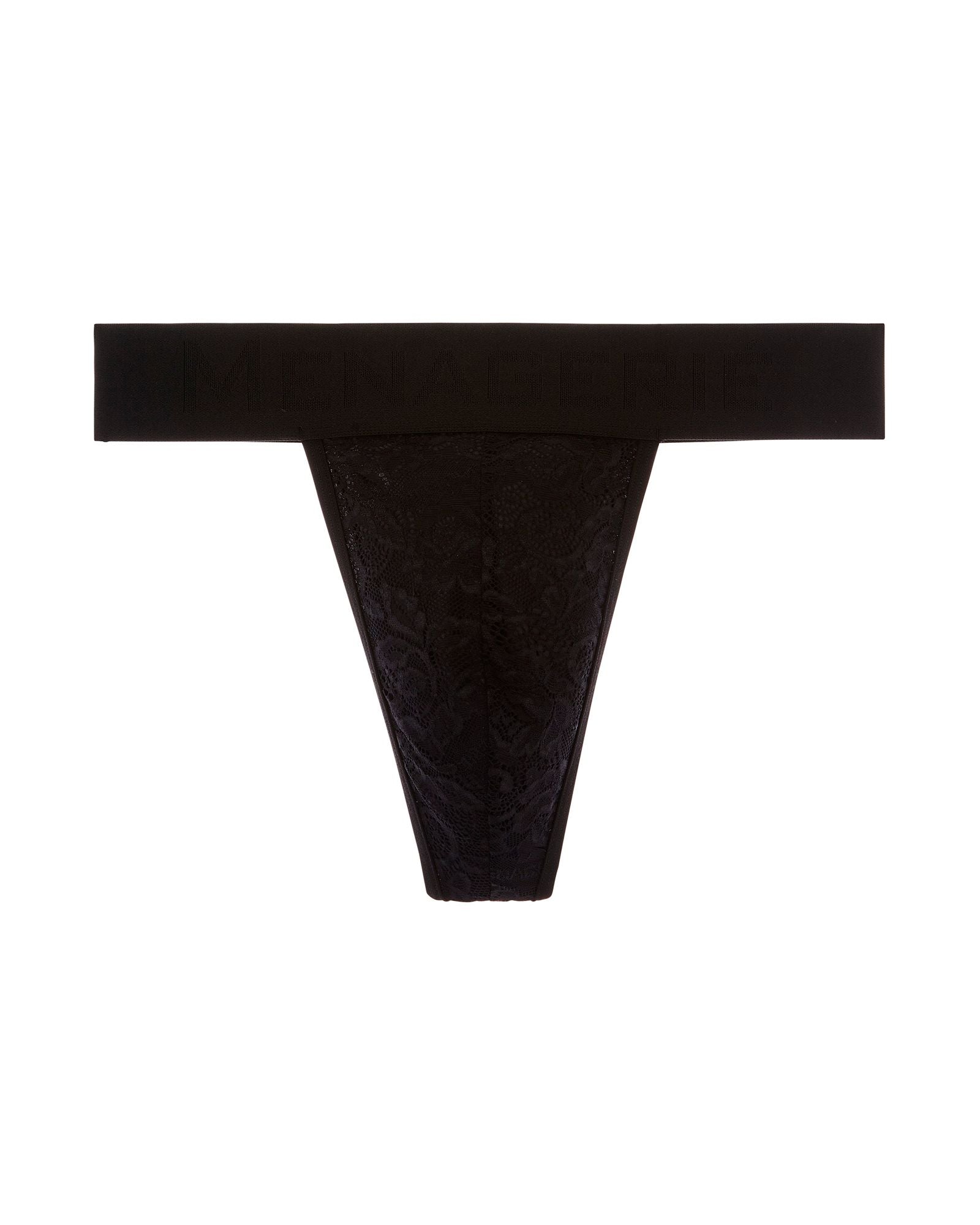 Menagerie Core Lace Thong in black