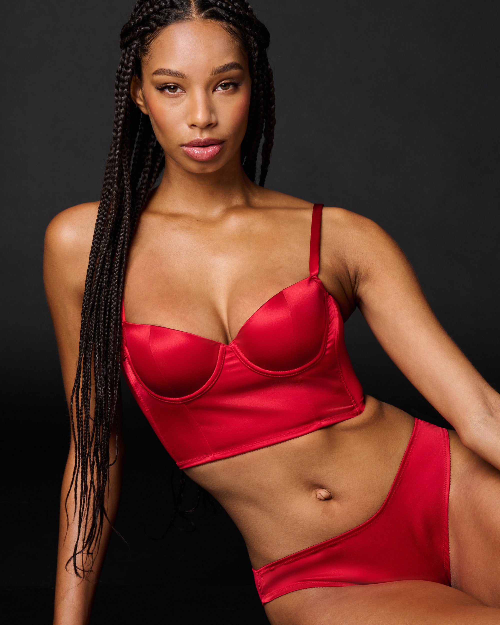 Journelle Iris Underwire Crop Bustier in red