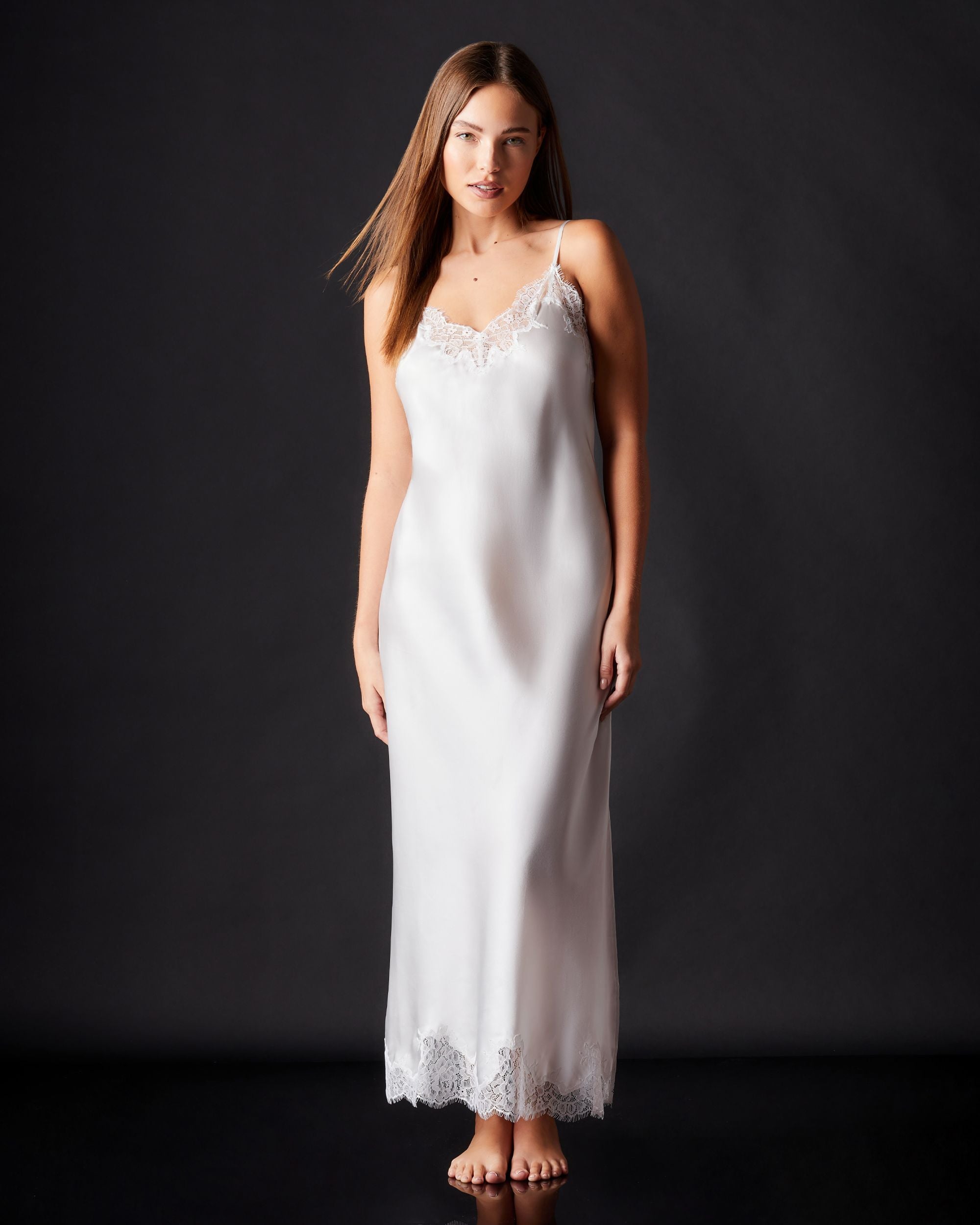 Journelle Charlotte Long Slip in white