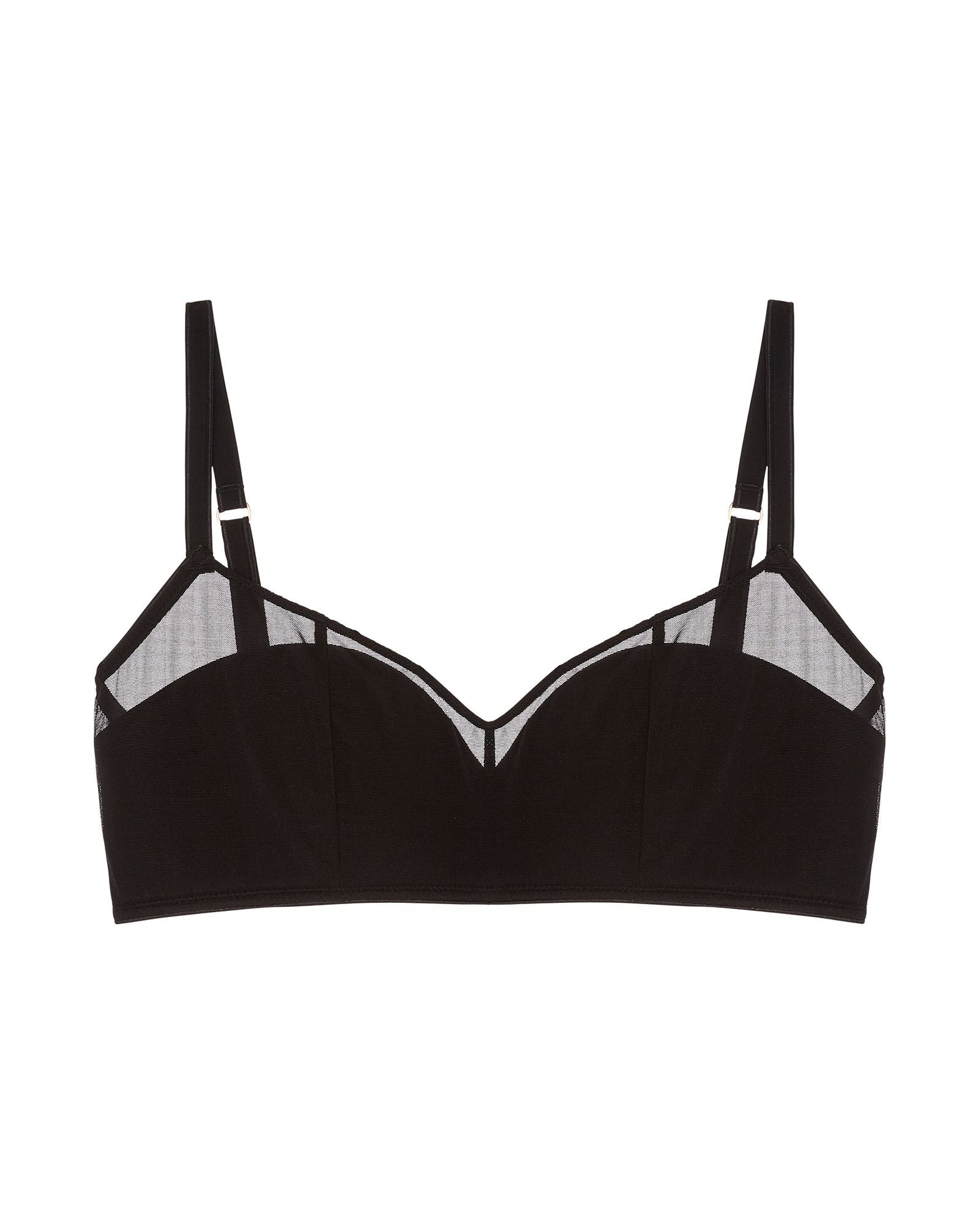 Samantha Chang Jet Set Mesh Lightly Lined Bandeau Bra in black