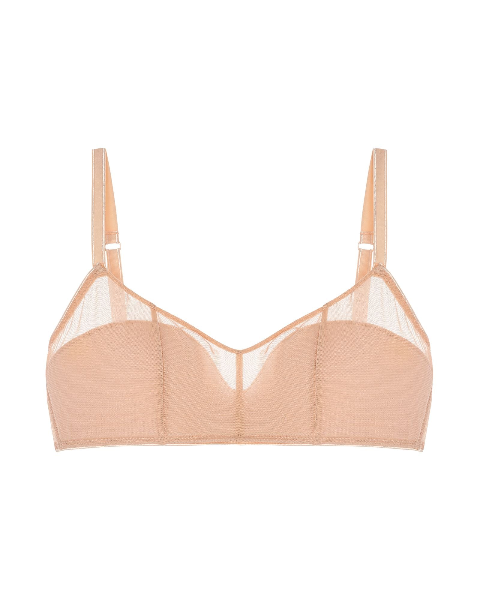 Samantha Chang Jet Set Mesh Lightly Lined Bandeau Bra in beige