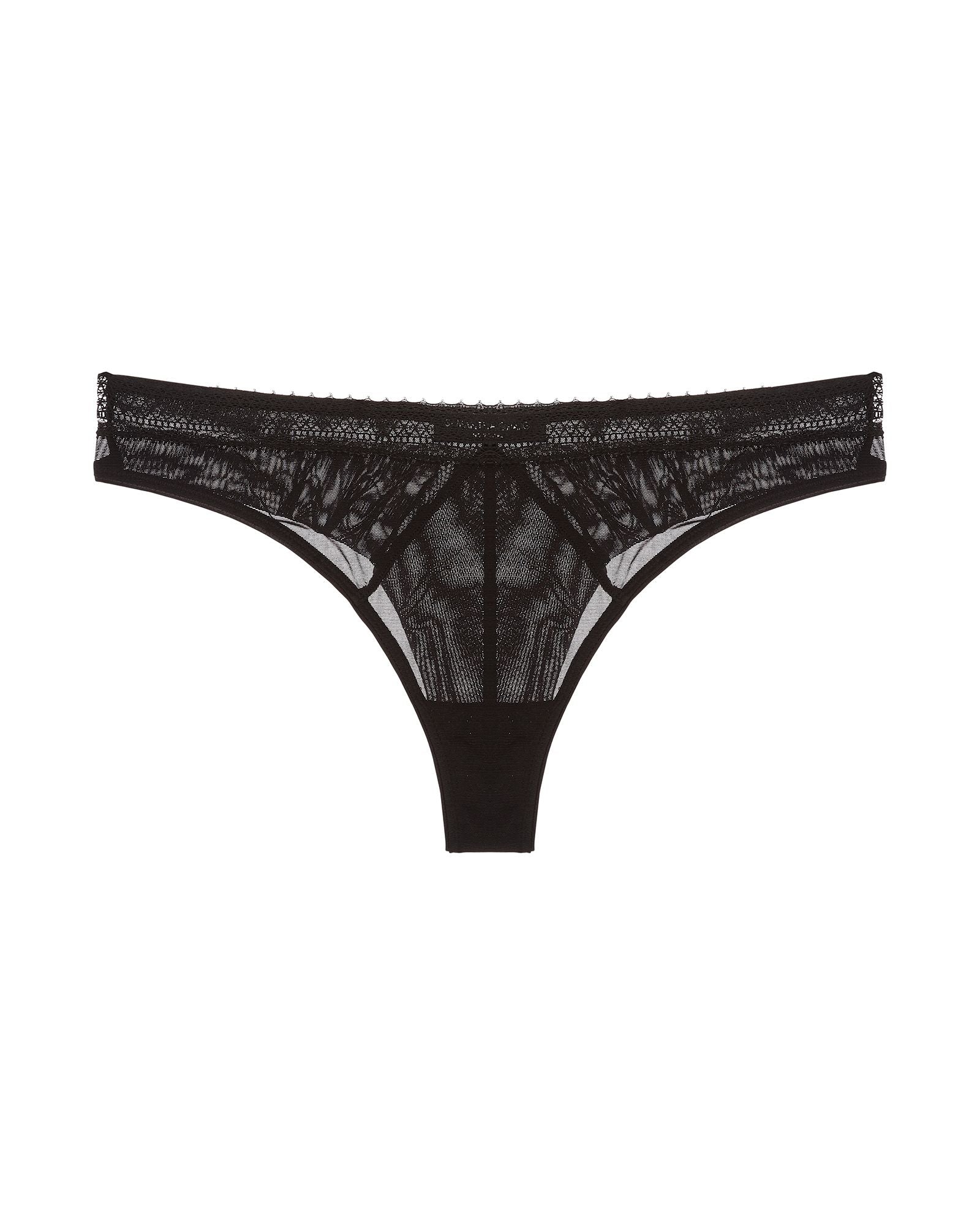 Samantha Chang Jet Set Mesh Thong in black