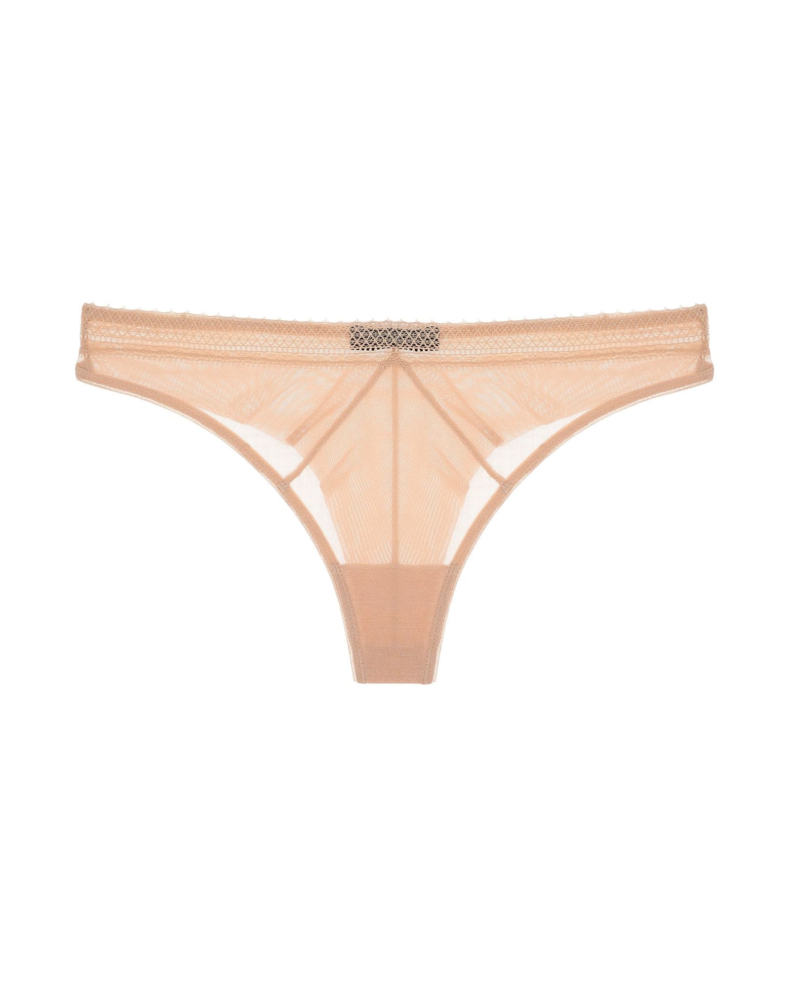 Samantha Chang Jet Set Mesh Thong in beige
