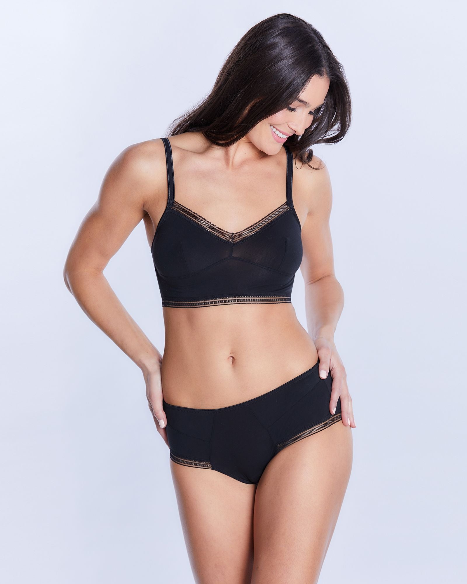 Samantha Chang Jet Set Supima Cotton Hipster in black