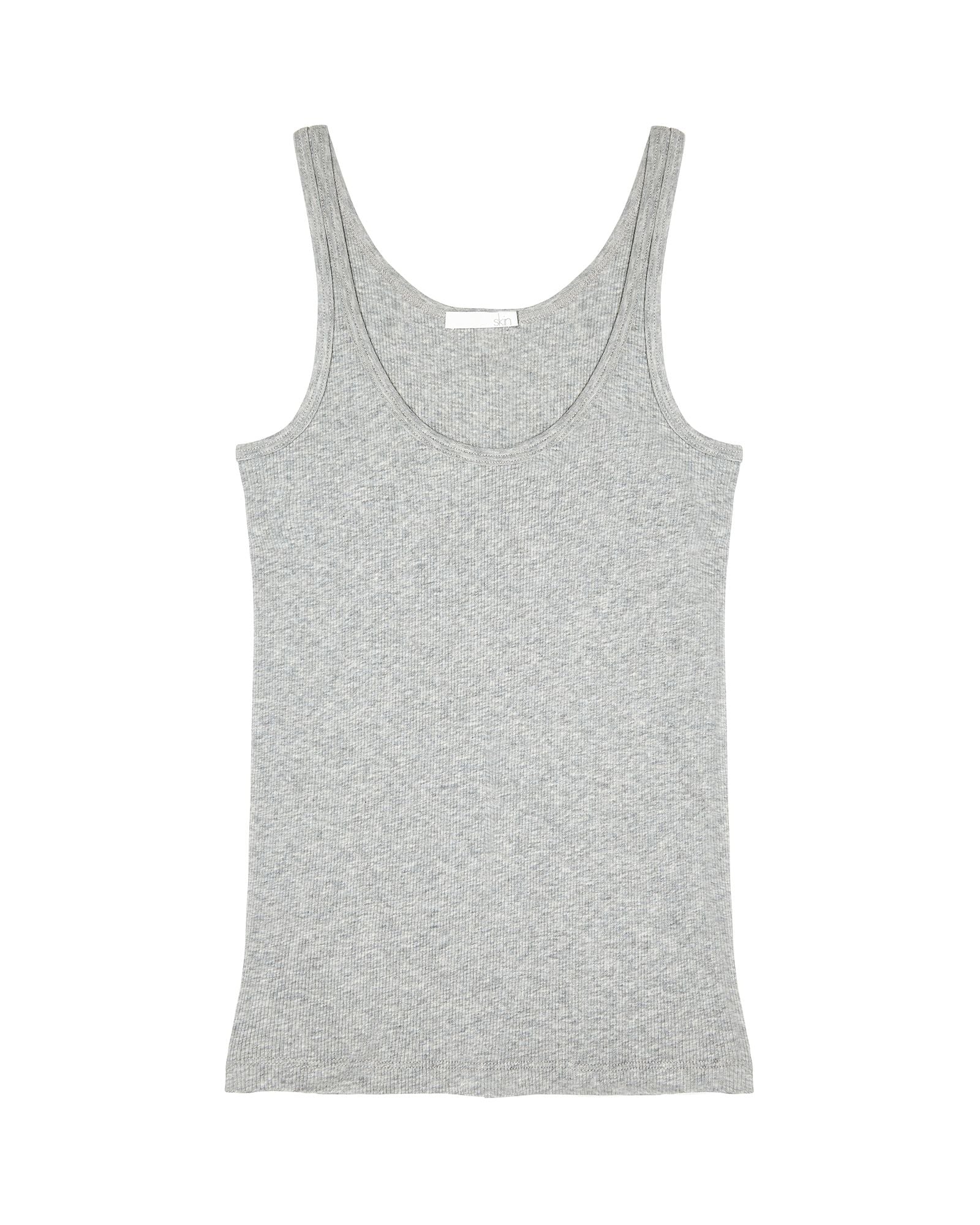 Skin Pima Cotton Rib Raisa Tank in gray