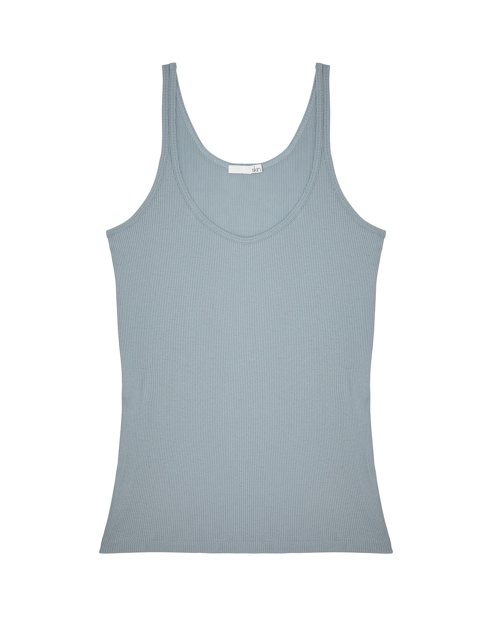 Skin Pima Cotton Rib Raisa Tank in blue