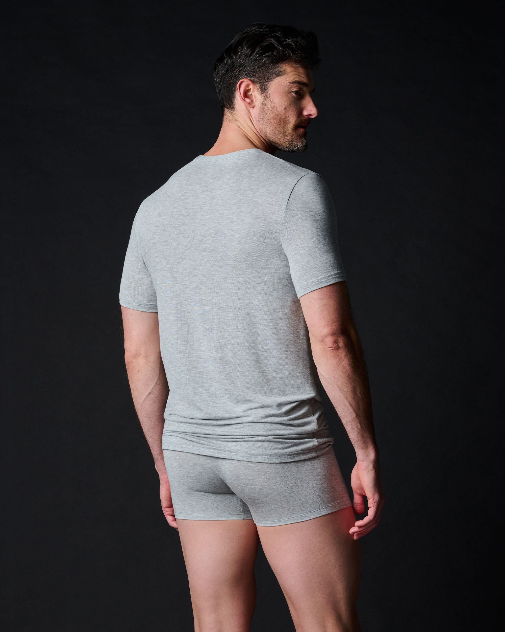 Calvin Klein Ultra Soft Modern Short Sleeve Crew Neck Tee in gray