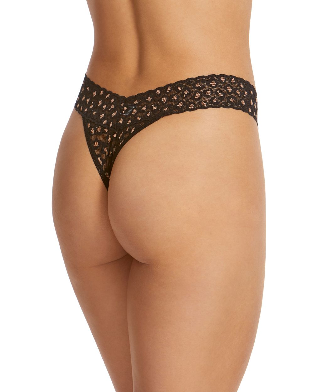 Hanky Panky Cross Dyed Leopard Original Rise Thong in black