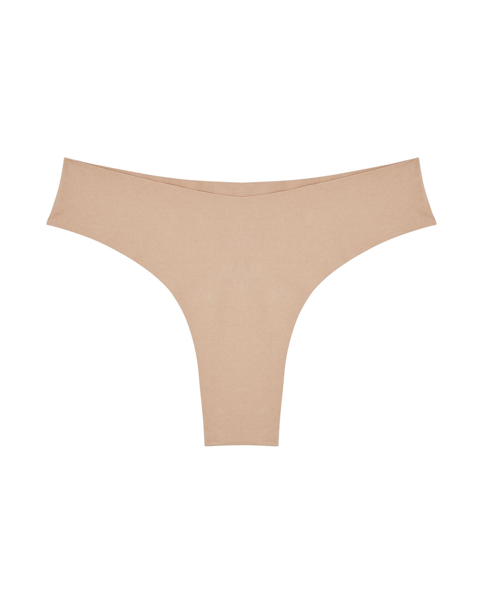 Panty Promise Organic Cotton Low Rise Thong in beige